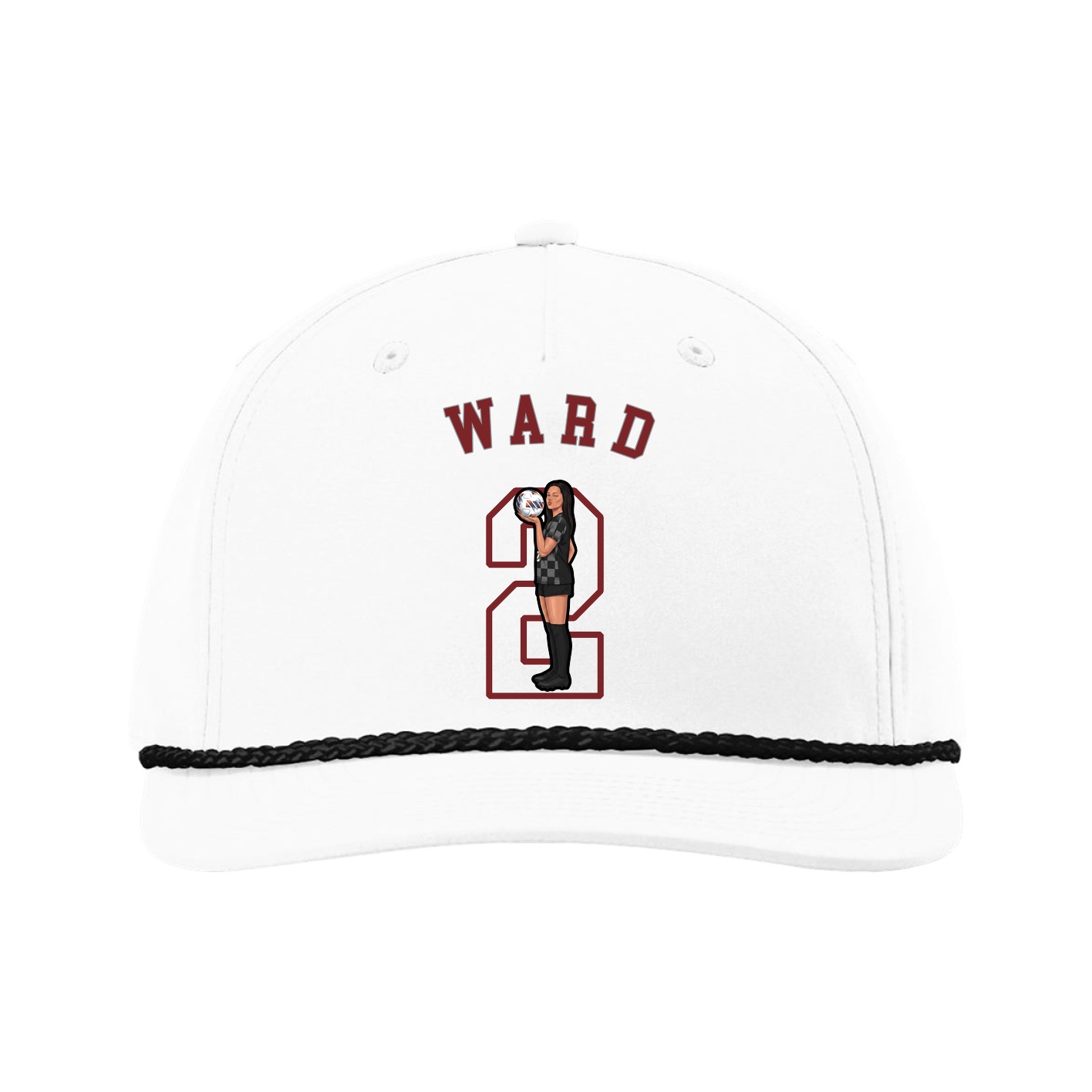 Five-Panel Classic Rope Cap — Shirsey Arch in White