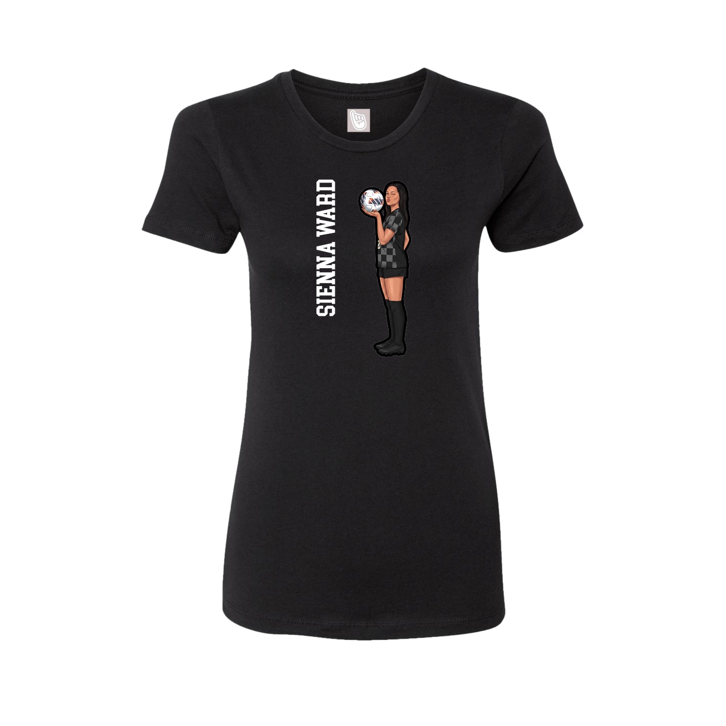 Fitted Women's Tee — Name Vertical in Black