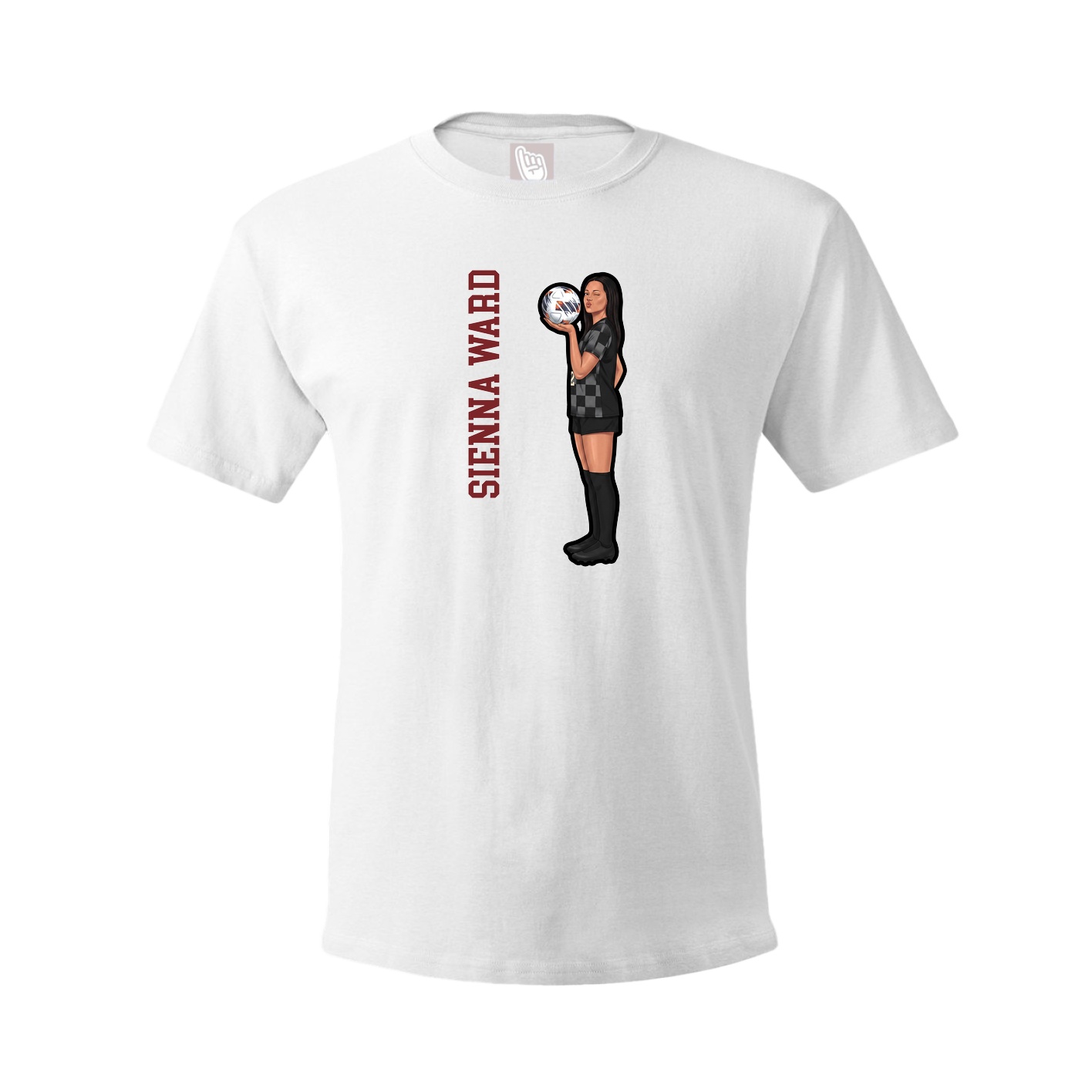 Youth Tee — Name Vertical in White