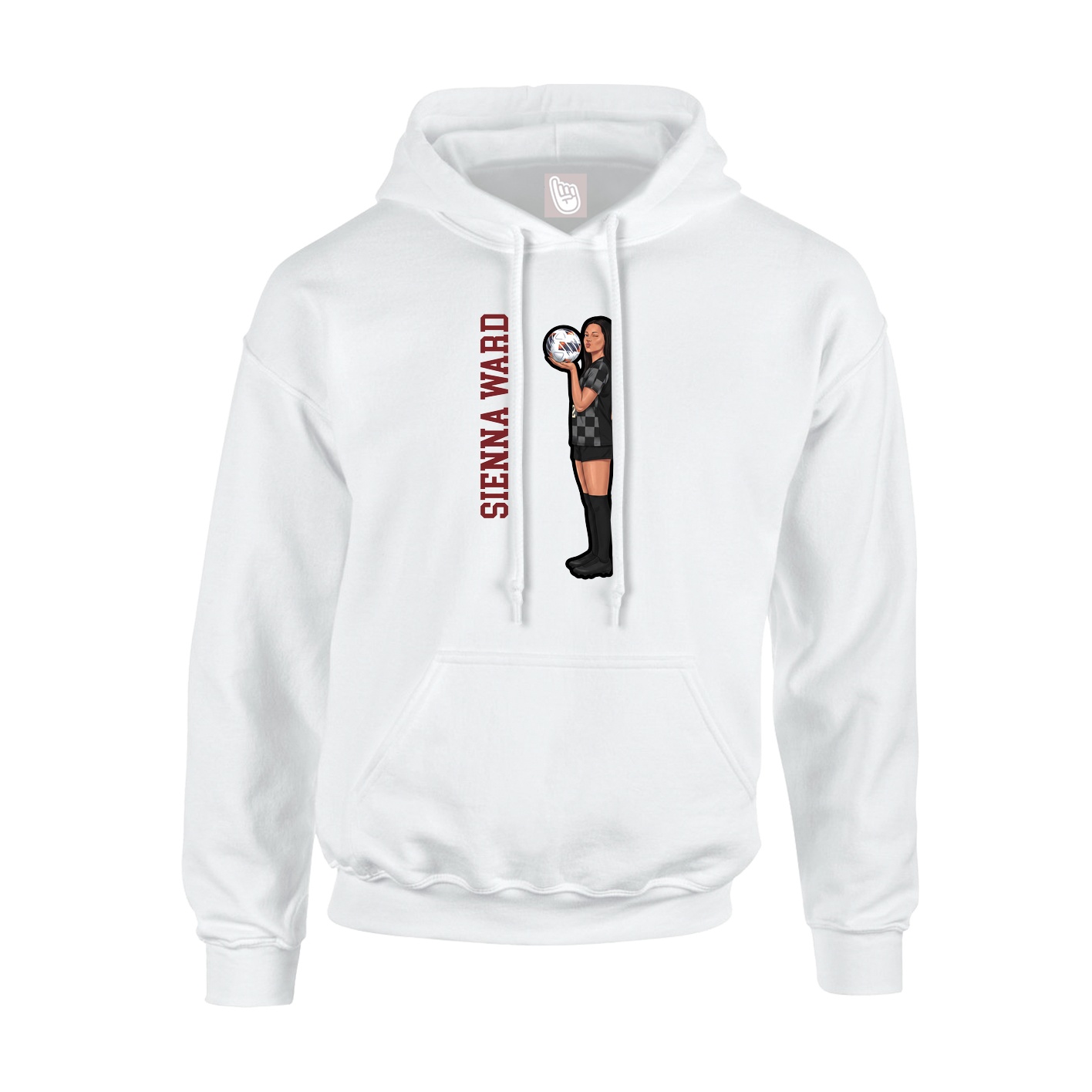 Youth Hoodie — Name Vertical in White