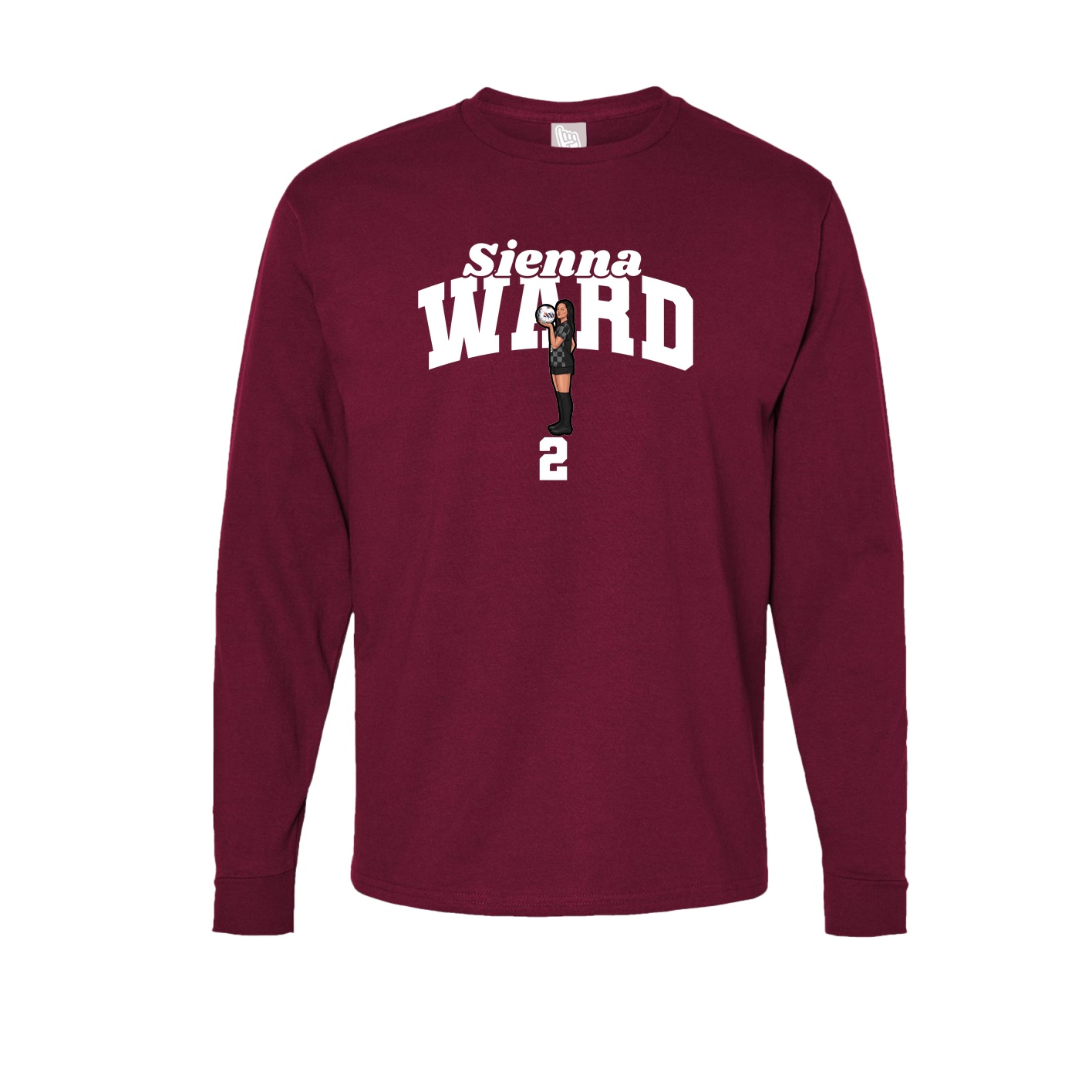 Long Sleeve Tee — Signature Arch in Cardinal