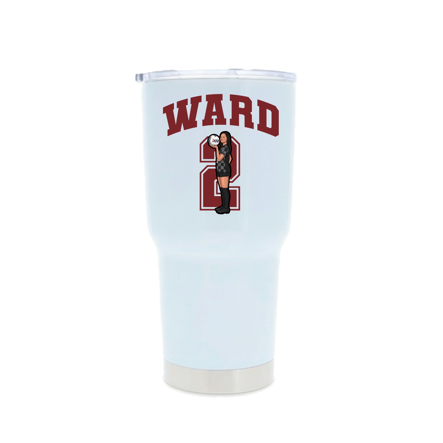 30oz Stainless Steel Tumbler — Number in White