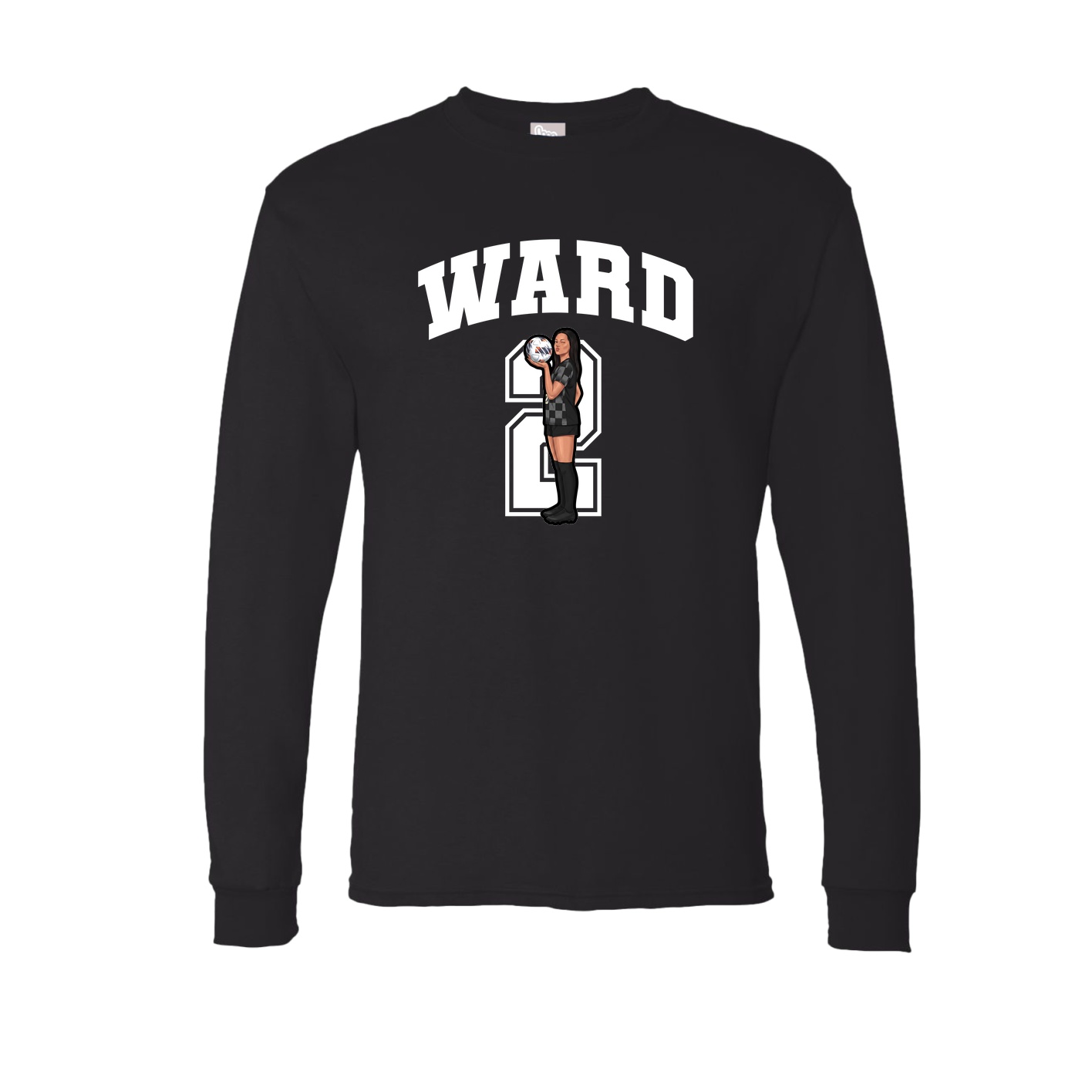 Long Sleeve Tee — Number in Black