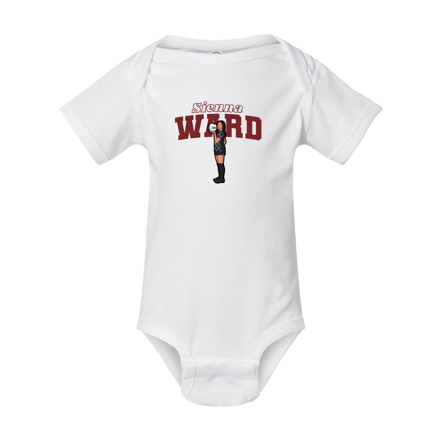 Baby Onesie — Name Arch in White