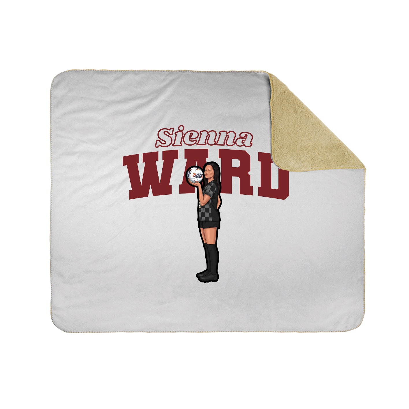 Throw Blanket — Name Arch in White