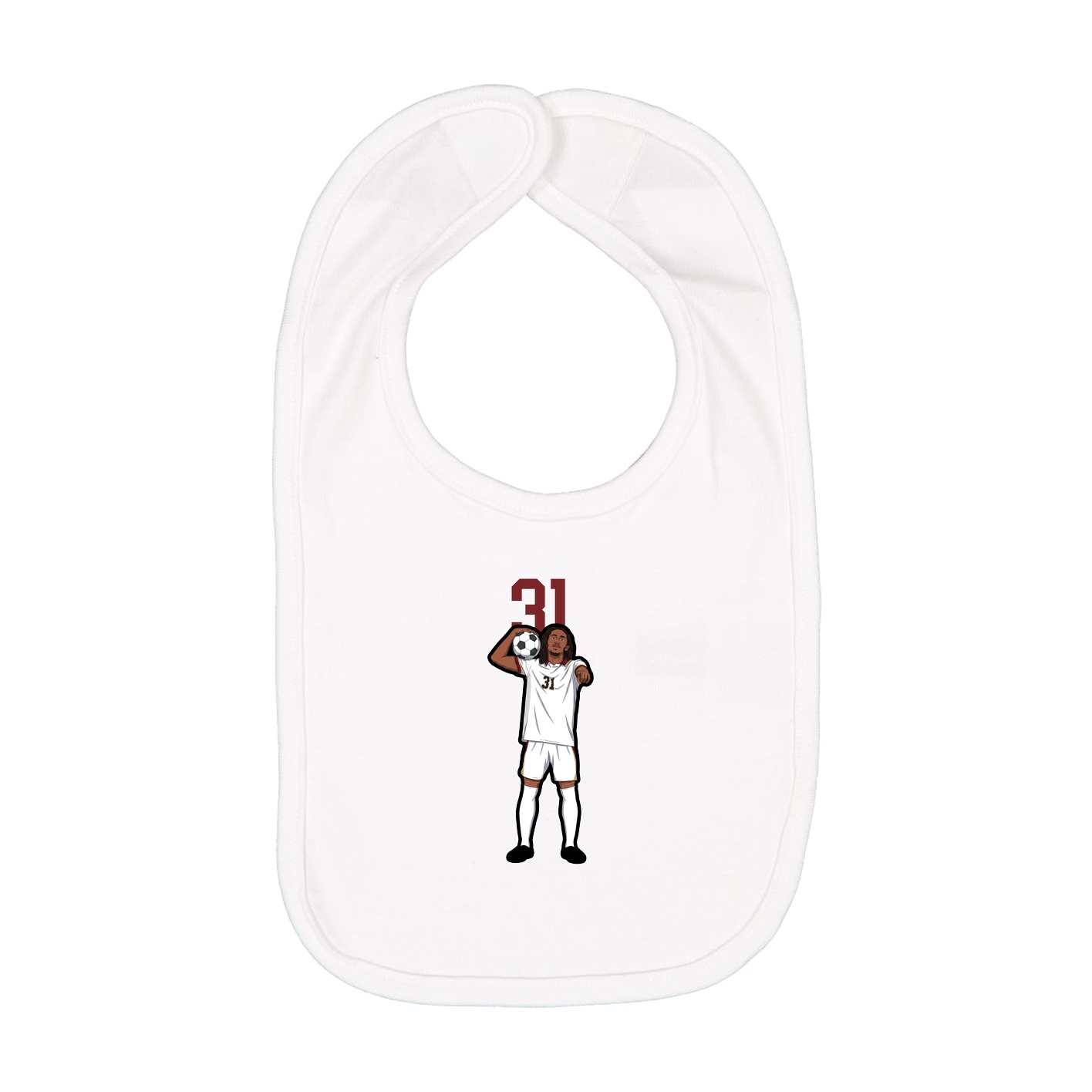 Infant Bib — Number Top in White