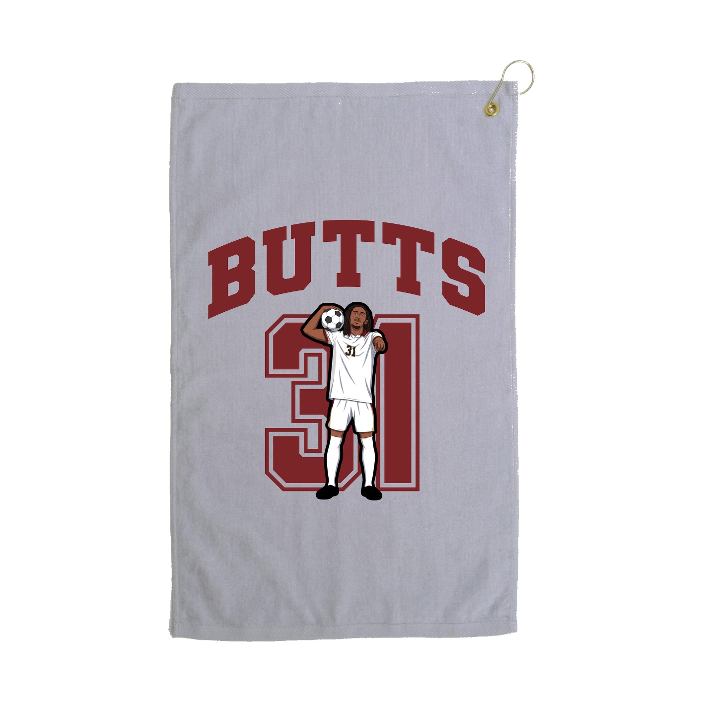 Golf Towel — Number in Grey