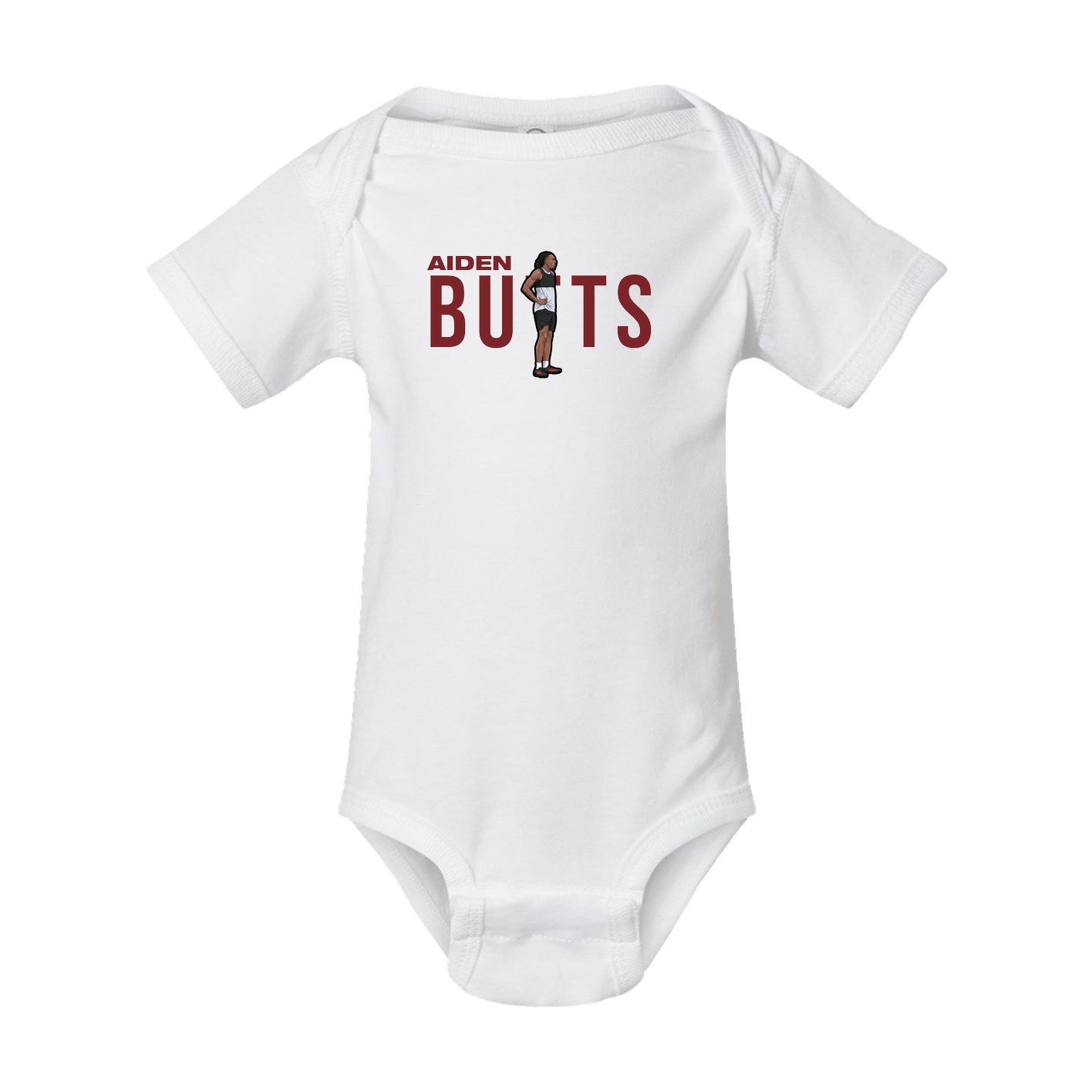 Baby Onesie — Player Name in White