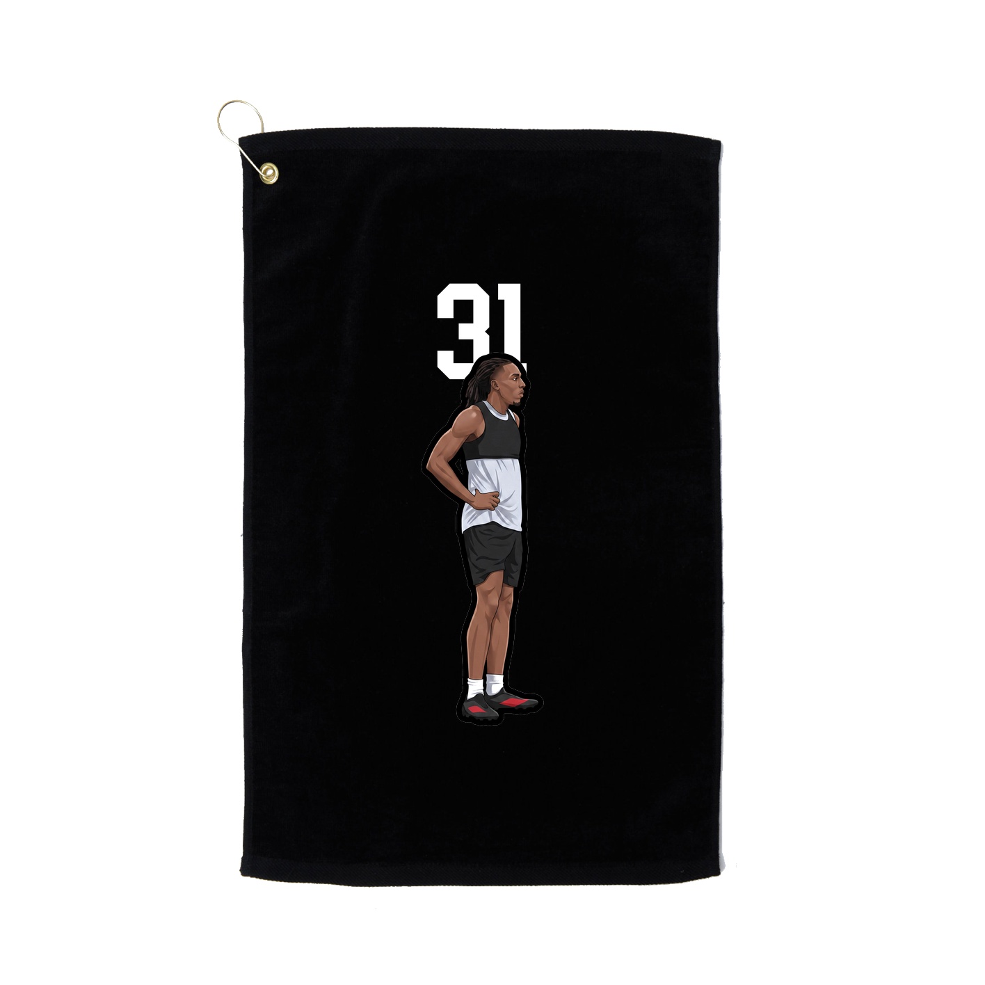 Golf Towel — Number Top in Black