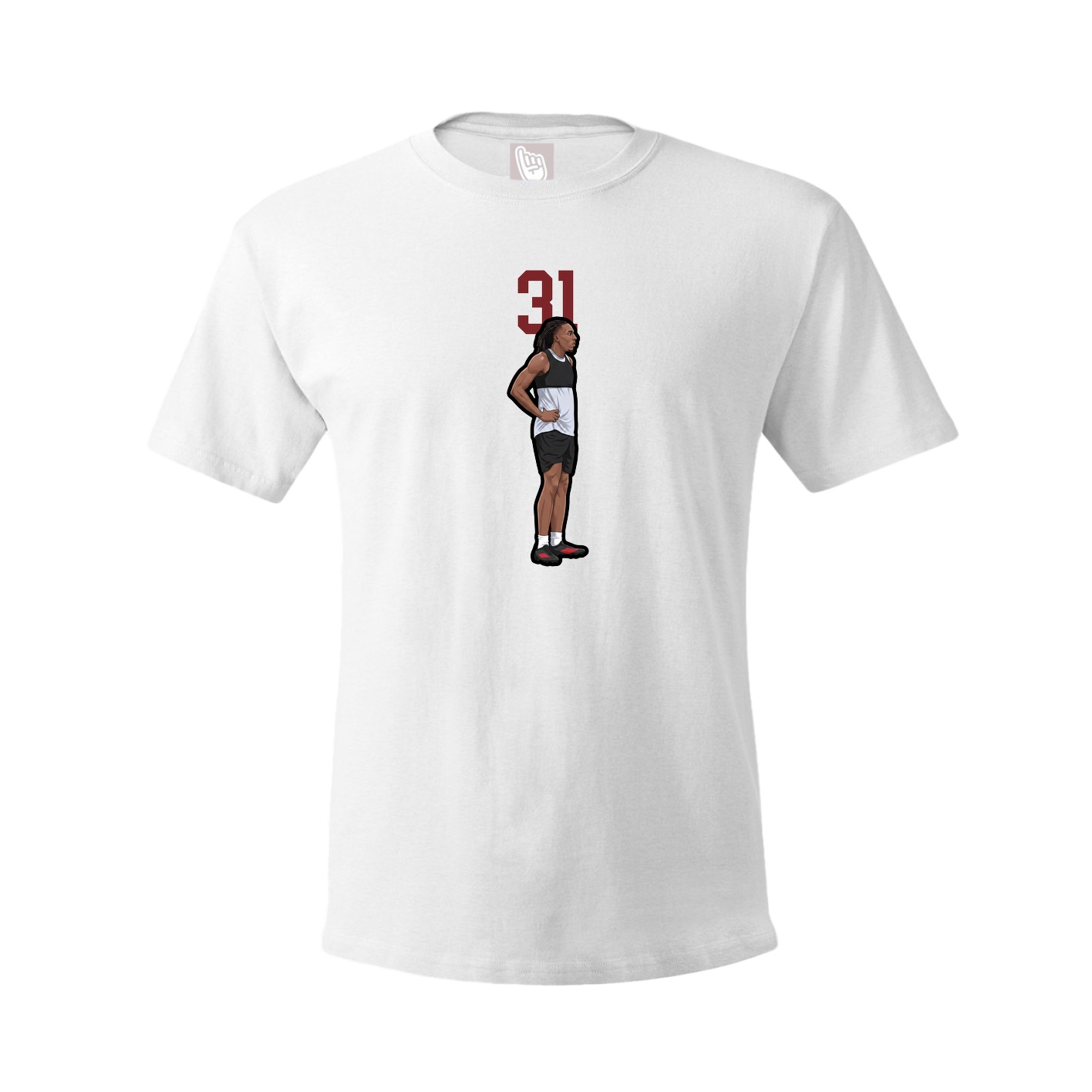 Youth Tee — Number Top in White