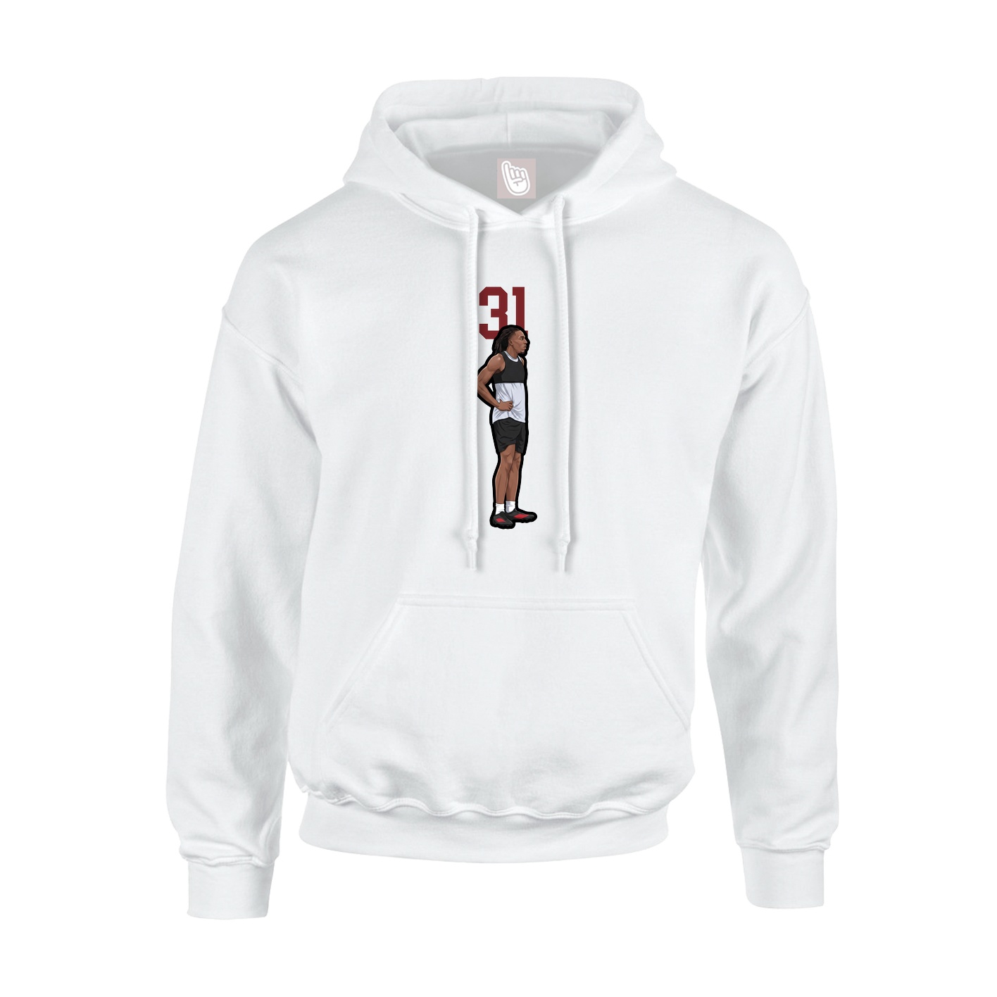 Youth Hoodie — Number Top in White