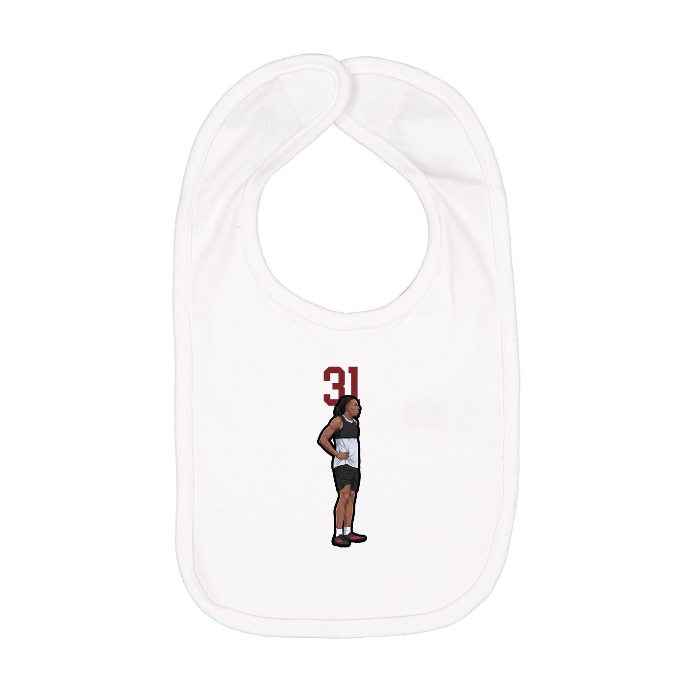 Infant Bib — Number Top in White