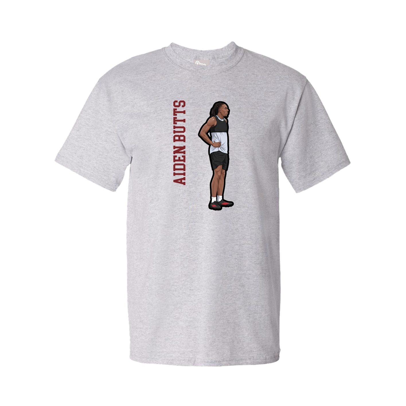 Tee — Name Vertical in Grey