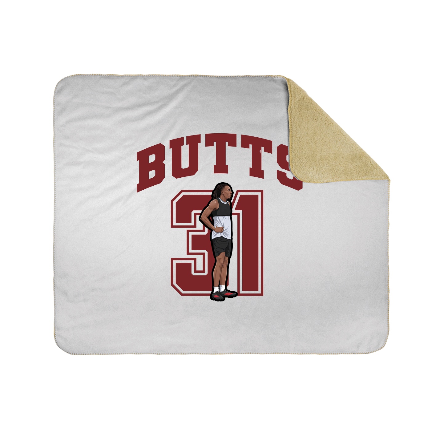 Throw Blanket — Number in White