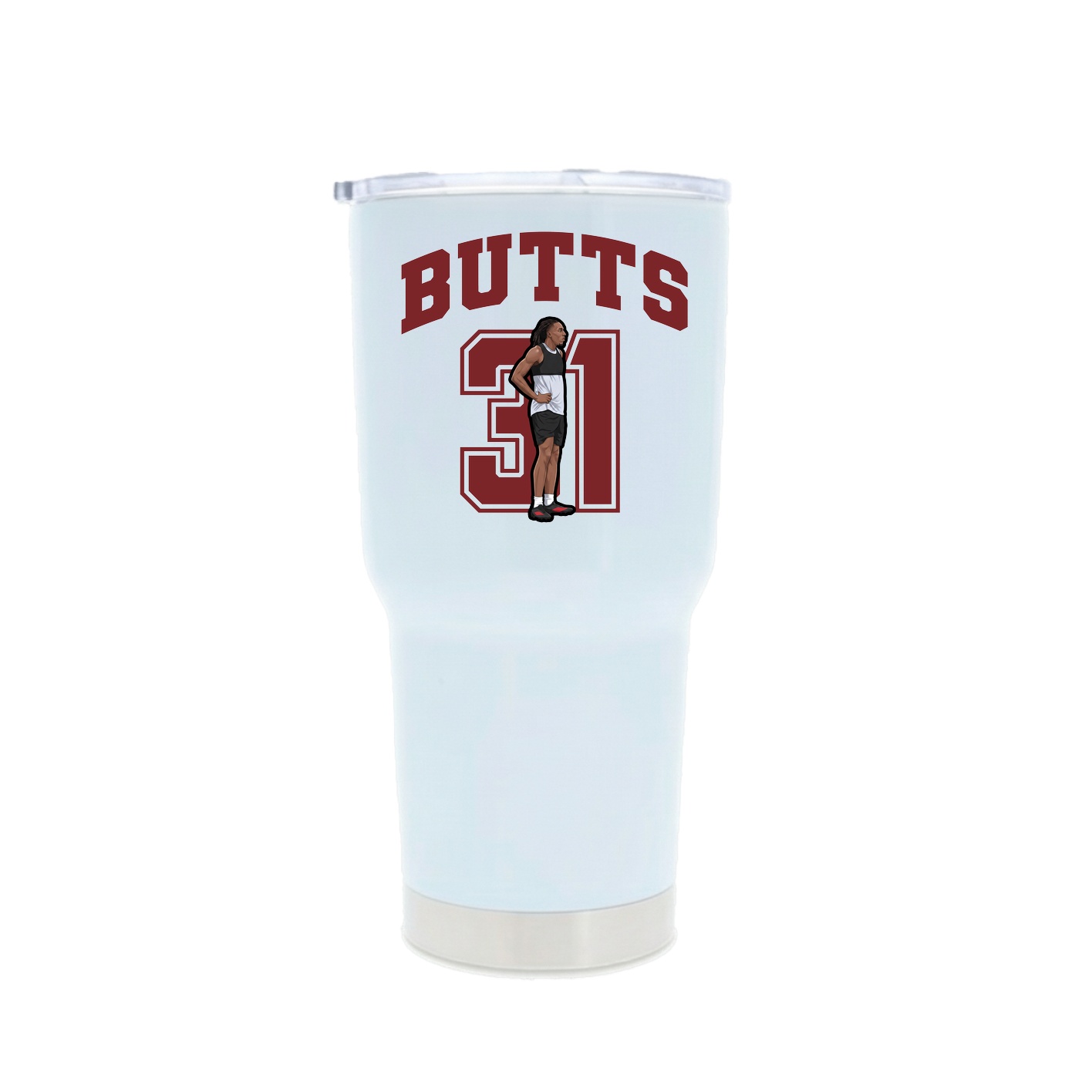 30oz Stainless Steel Tumbler — Number in White