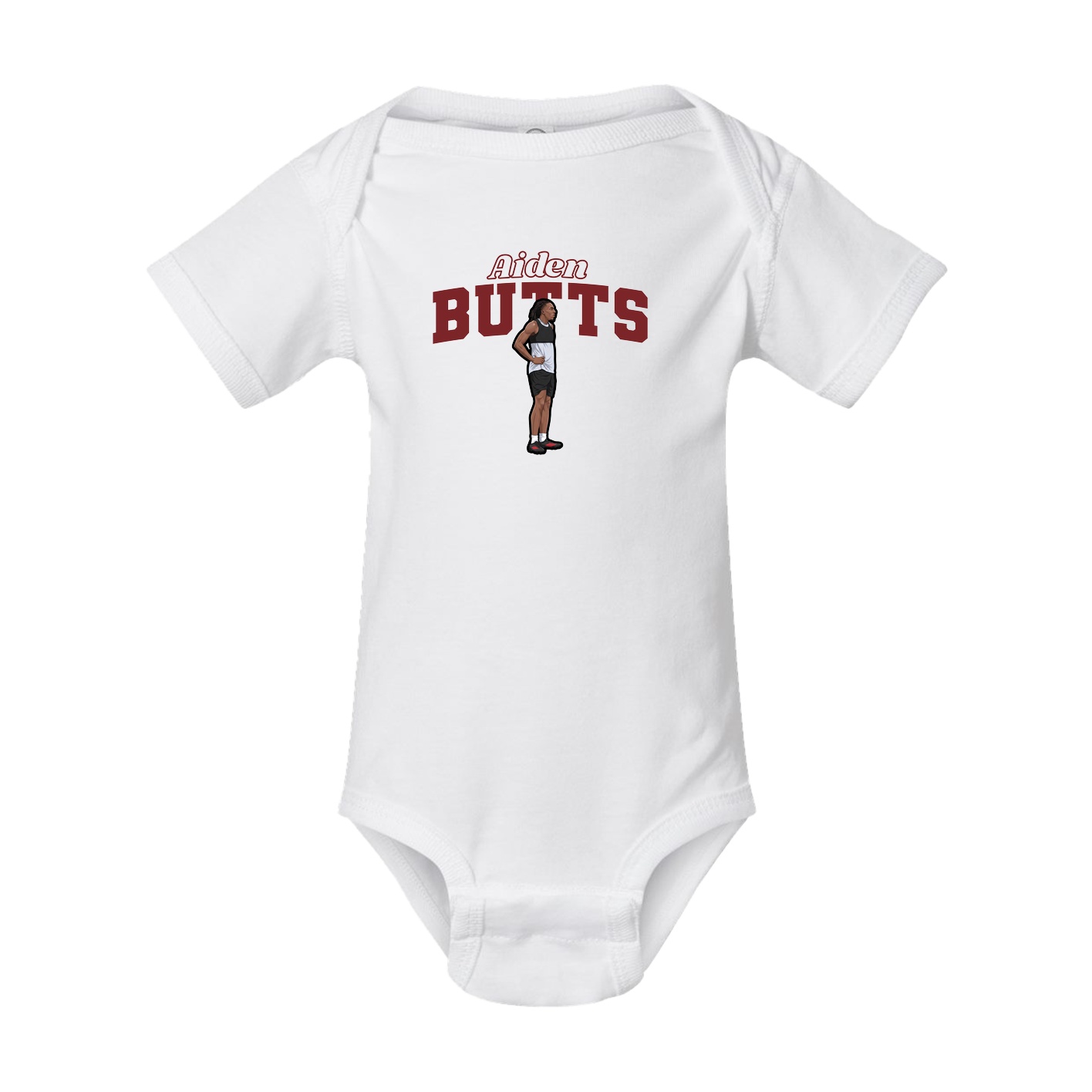 Baby Onesie — Name Arch in White
