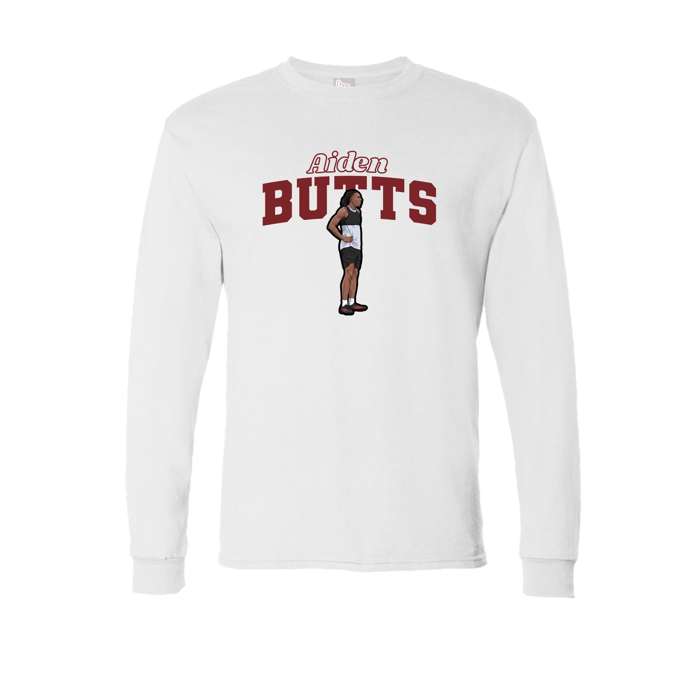 Long Sleeve Tee — Name Arch in White