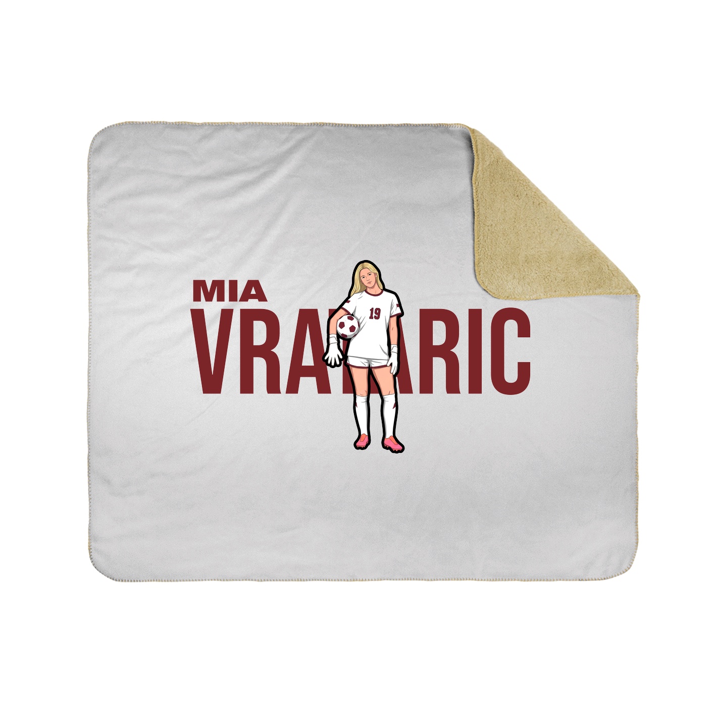 Throw Blanket — Player Name in White