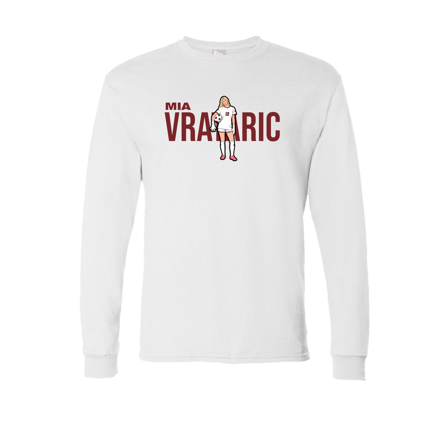 Long Sleeve Tee — Player Name in White