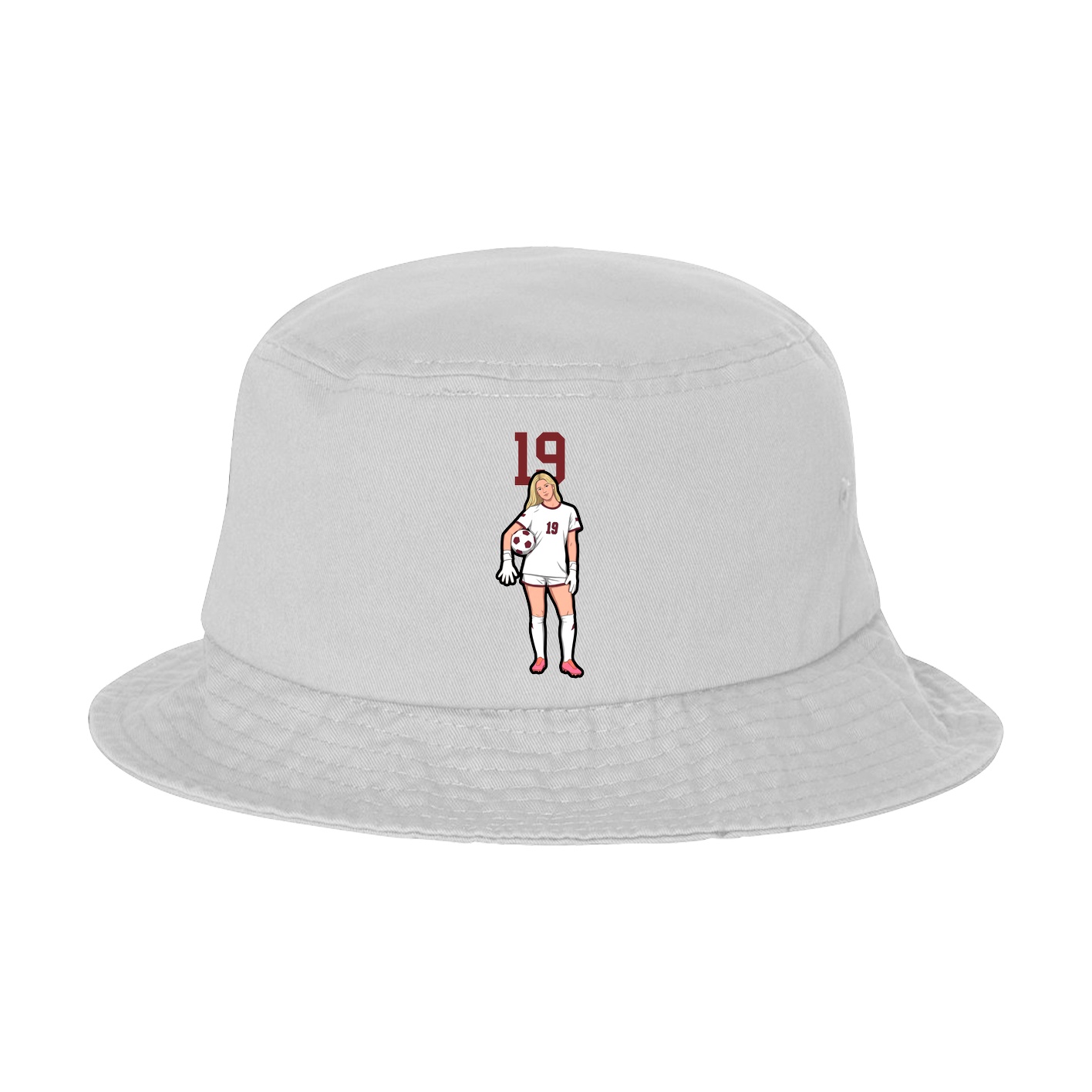 Bucket Cap — Number Top in White
