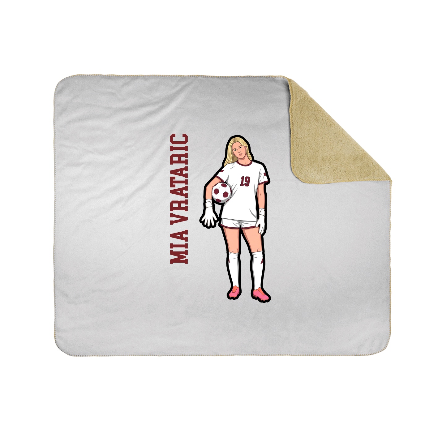 Throw Blanket — Name Vertical in White