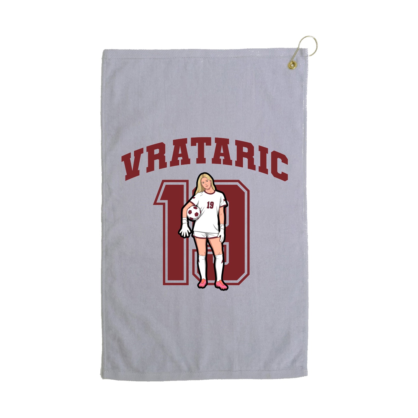 Golf Towel — Number in Grey
