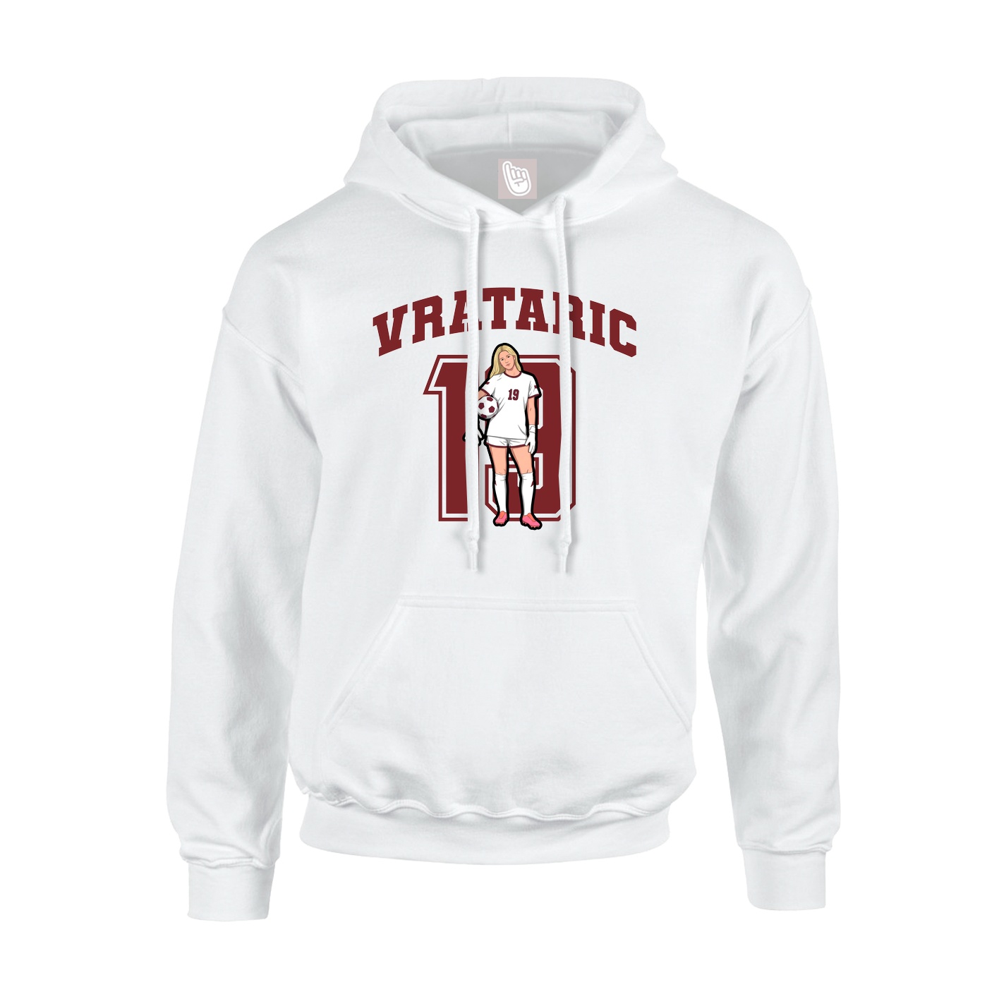 Hoodie — Number in White