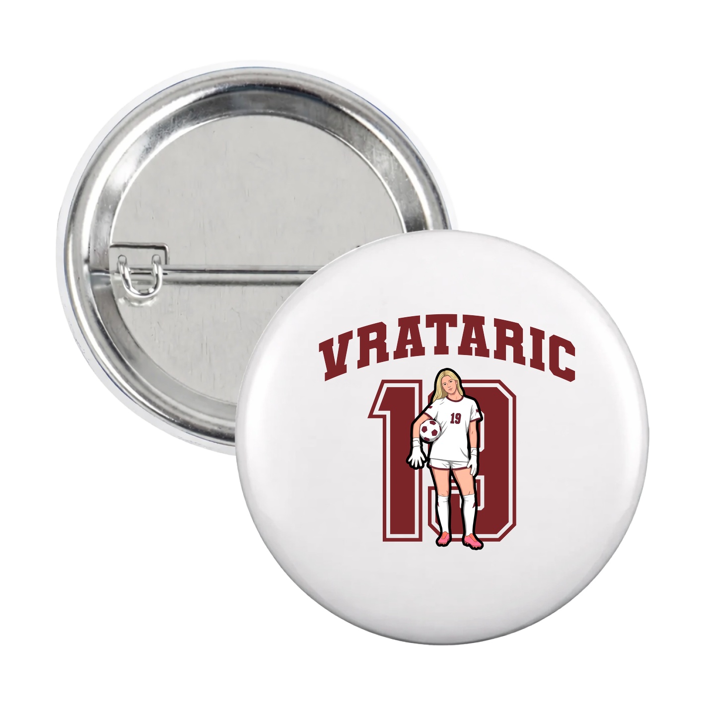 Game Day Button — Number in White