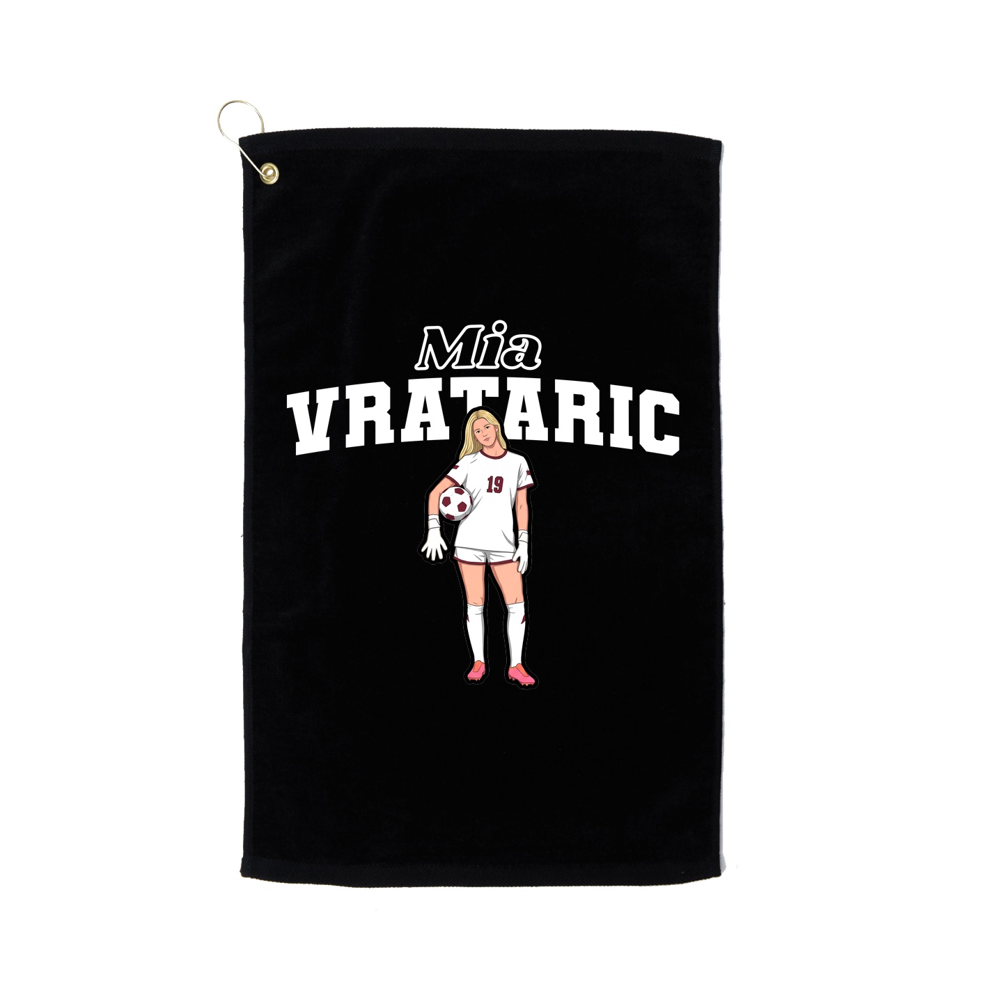 Golf Towel — Name Arch in Black
