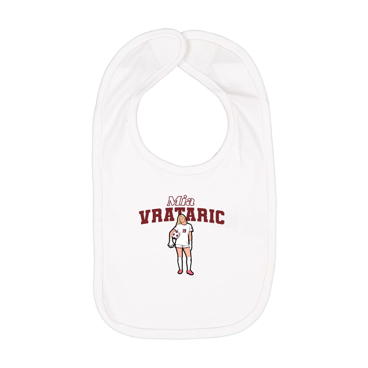 Infant Bib — Name Arch in White
