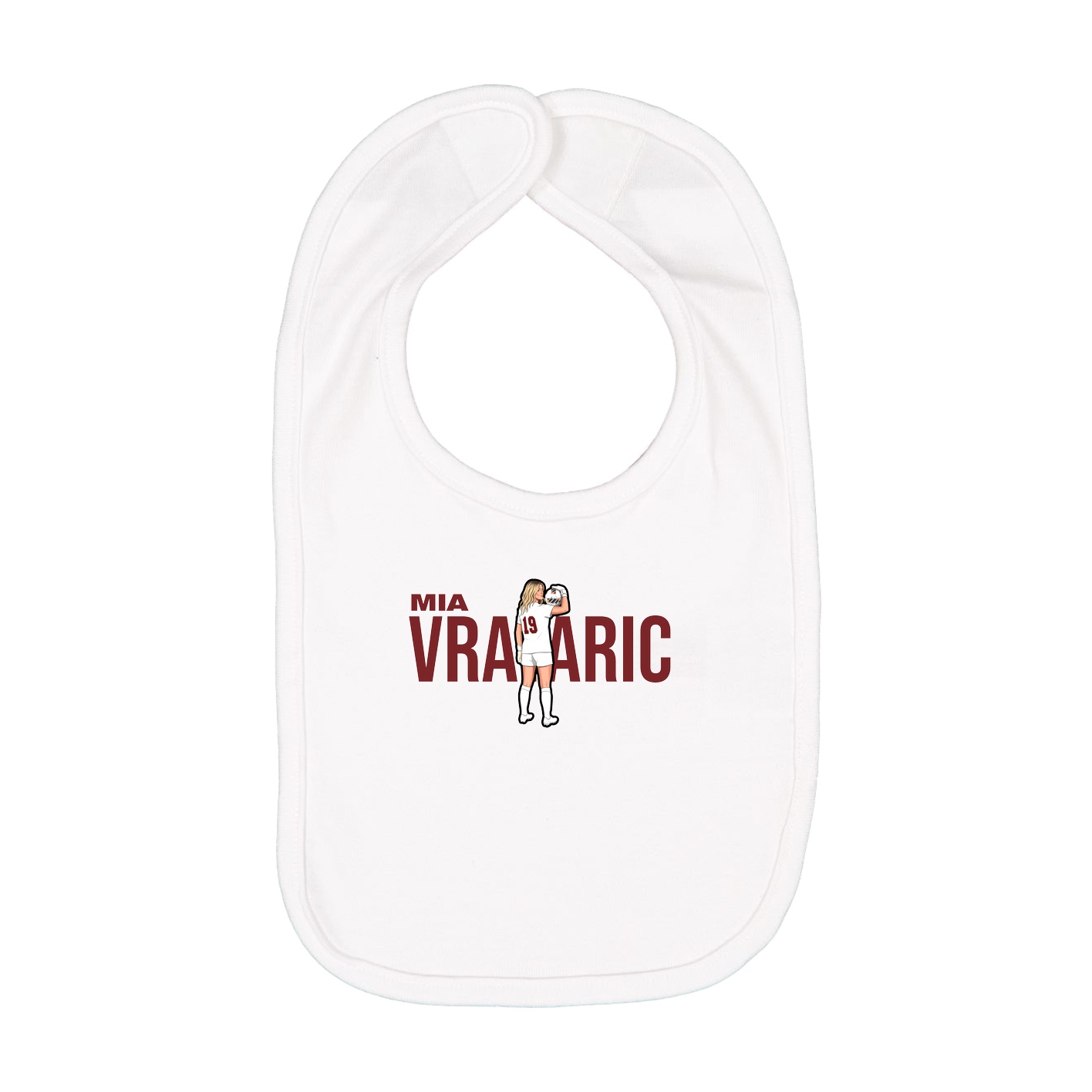 Infant Bib — Player Name in White