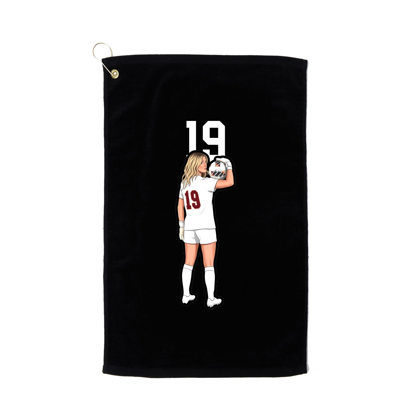 Golf Towel — Number Top in Black