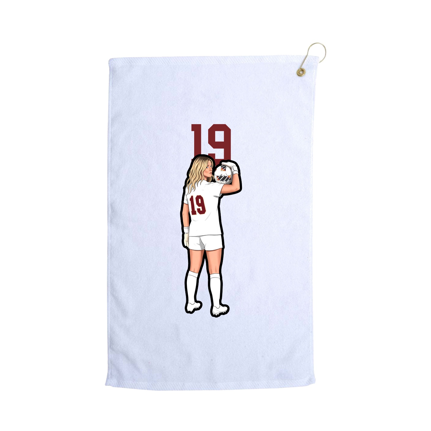 Golf Towel — Number Top in White