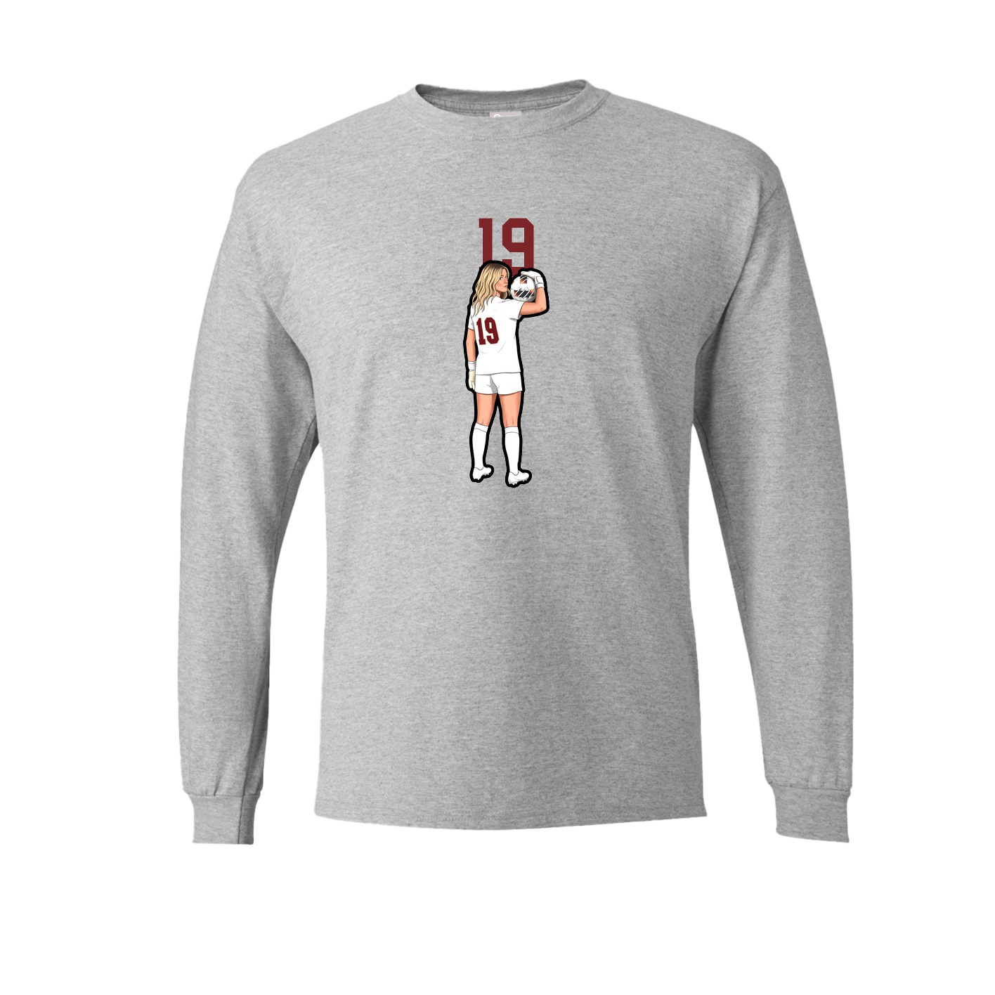 Long Sleeve Tee — Number Top in Grey