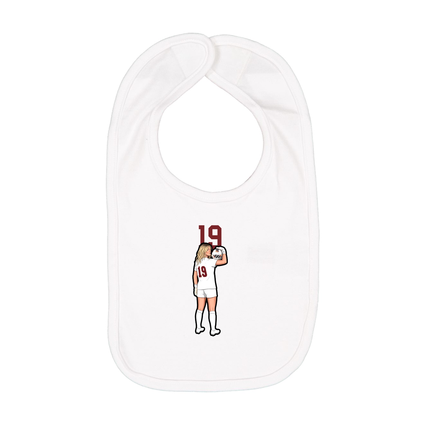 Infant Bib — Number Top in White