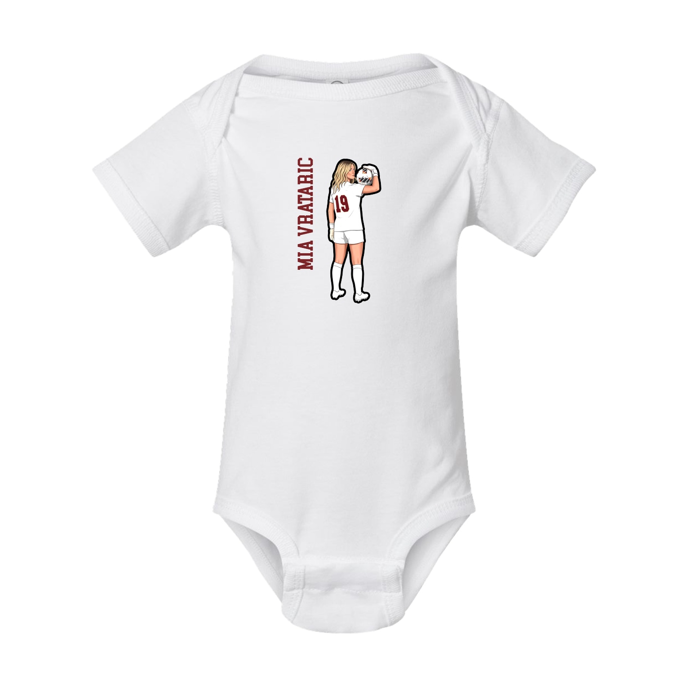 Baby Onesie — Name Vertical in White
