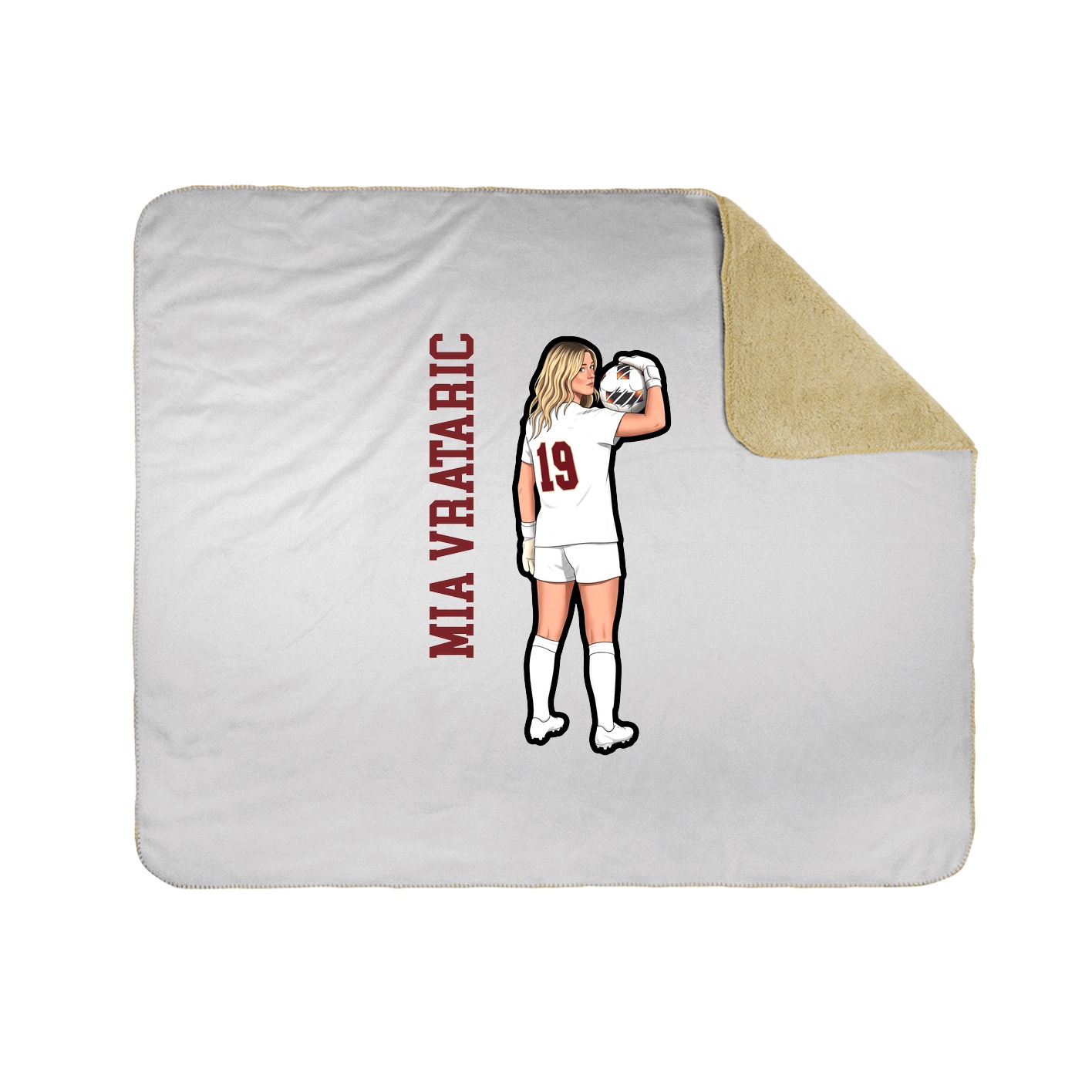 Throw Blanket — Name Vertical in White