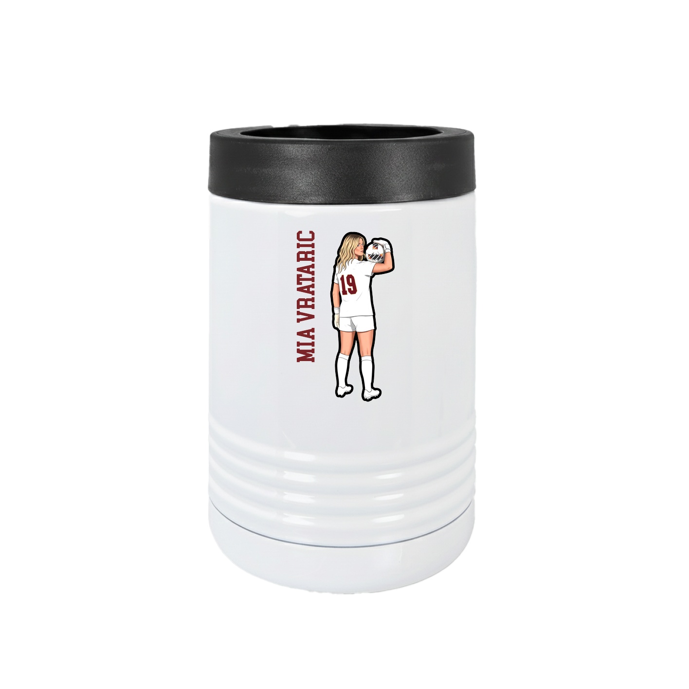 Beverage Holder — Name Vertical in White