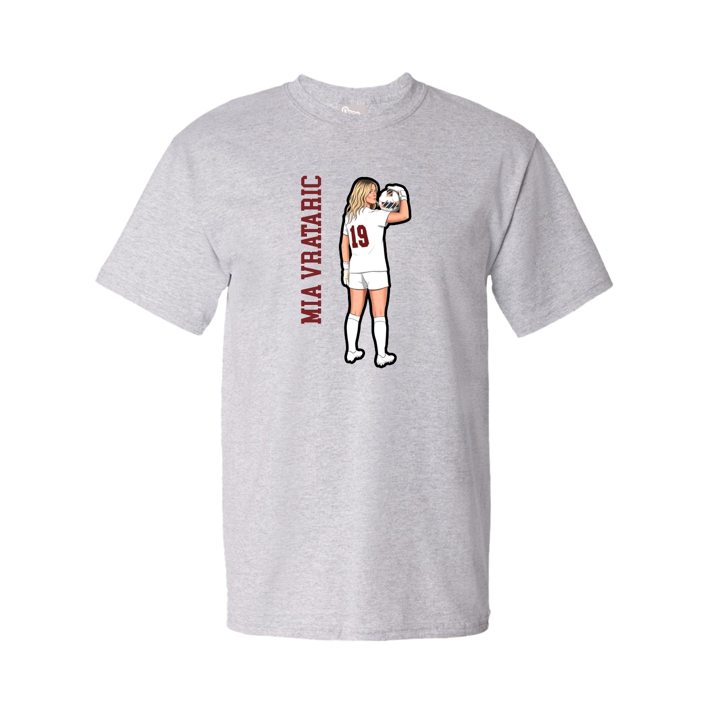 Tee — Name Vertical in Grey