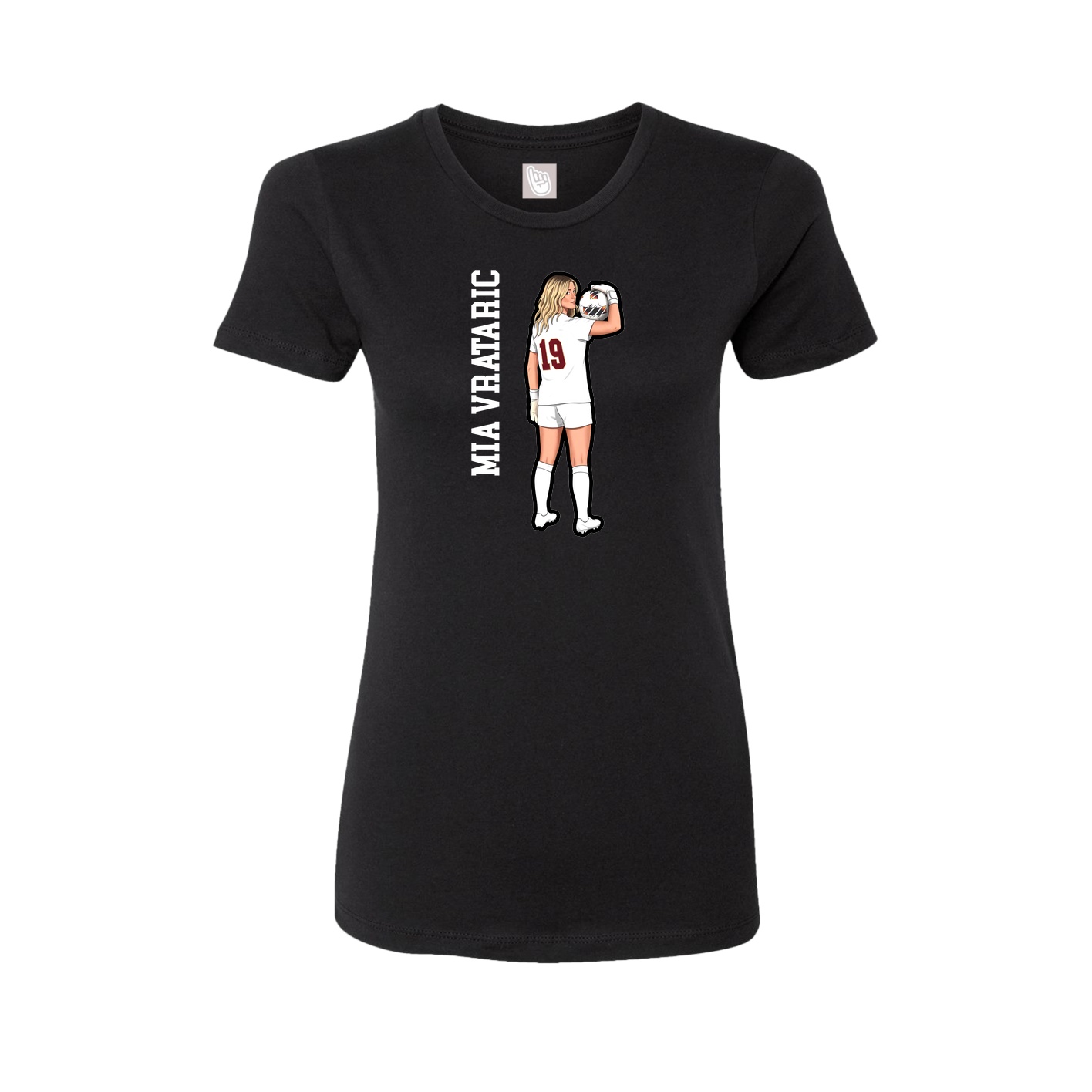 Fitted Women's Tee — Name Vertical in Black