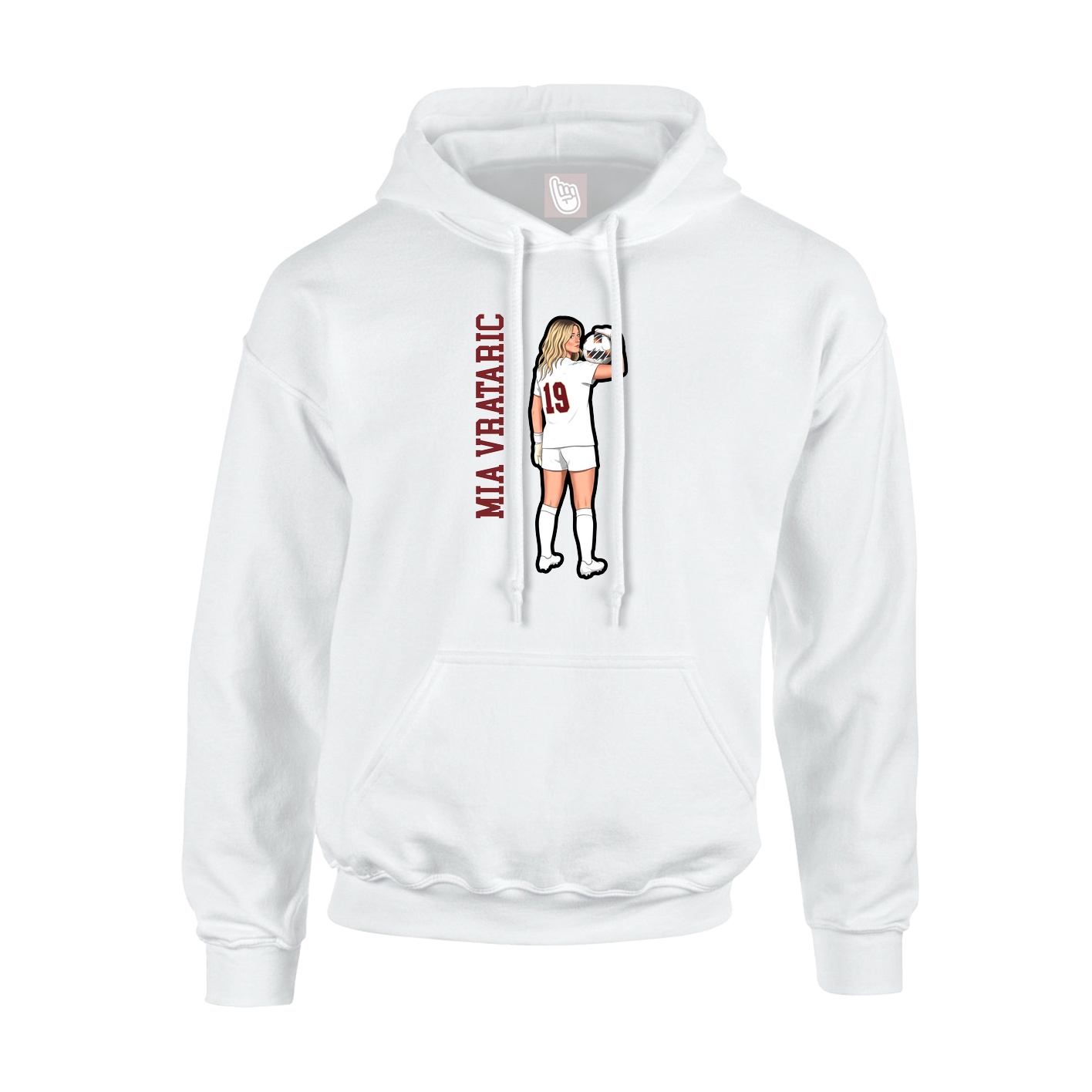 Youth Hoodie — Name Vertical in White