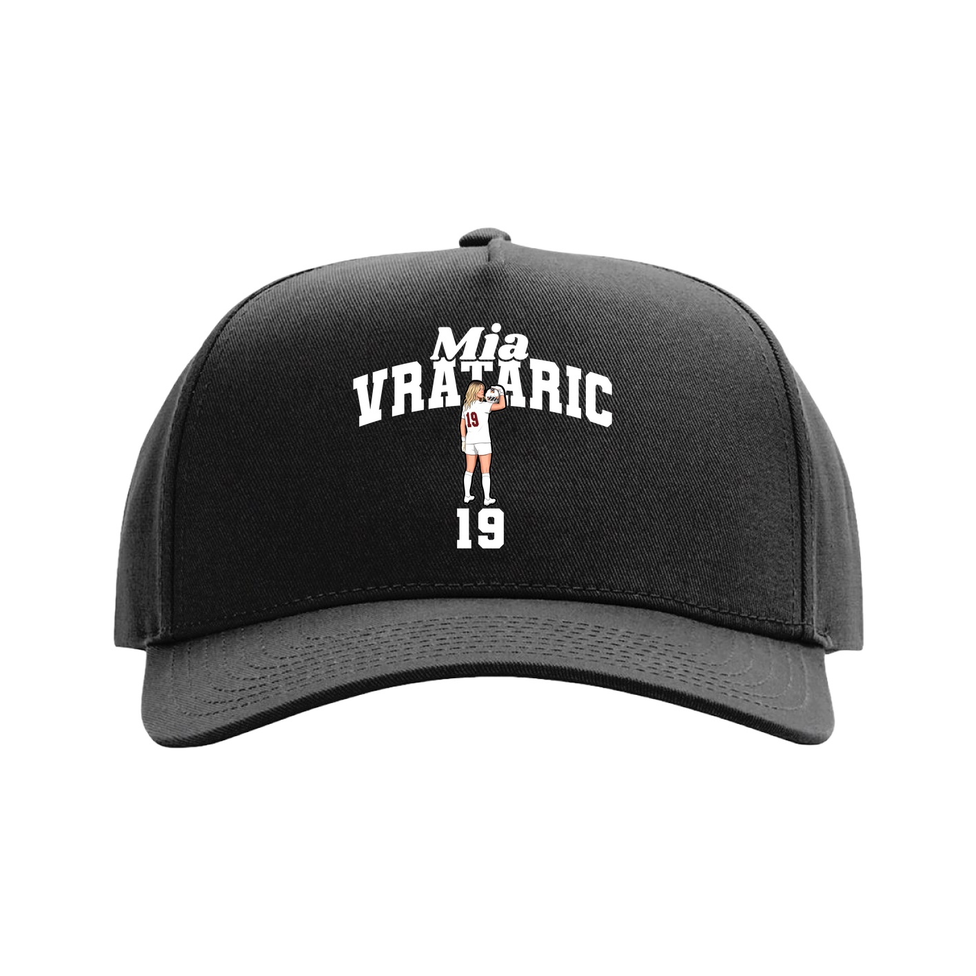 Full Fabric Five-Panel Champ Cap — Signature Arch in Black