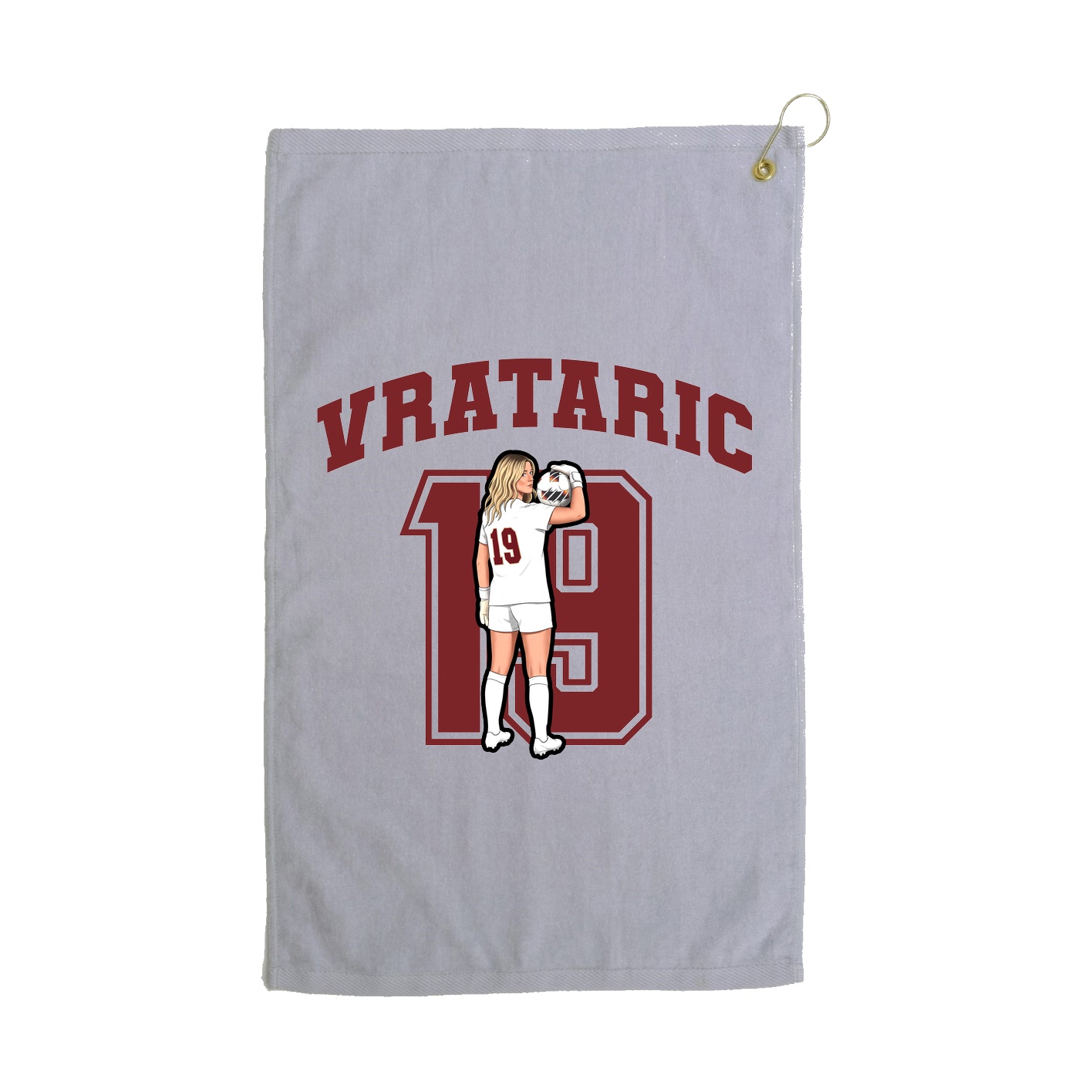 Golf Towel — Number in Grey
