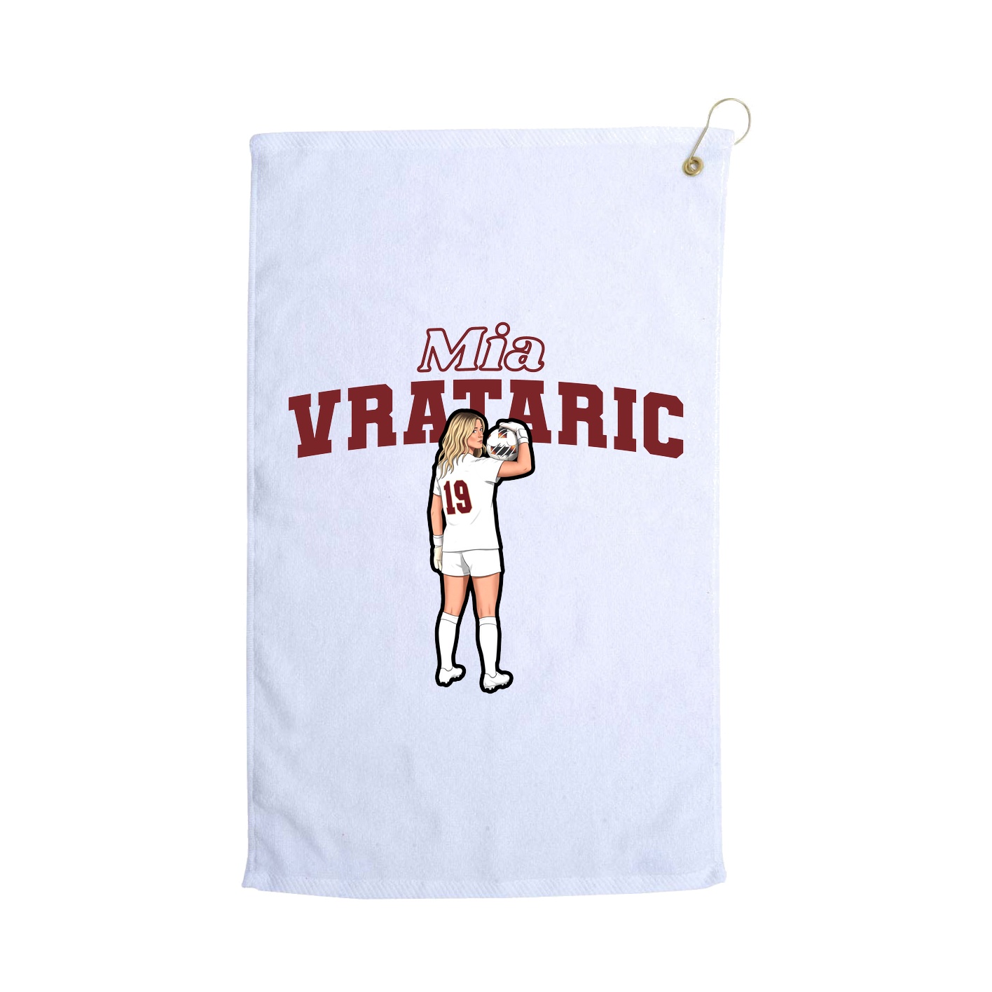 Golf Towel — Name Arch in White