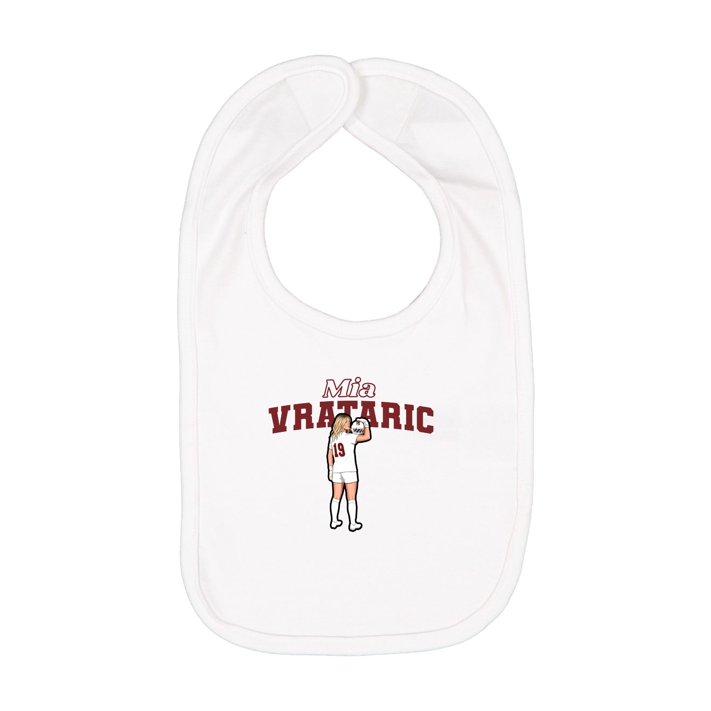 Infant Bib — Name Arch in White