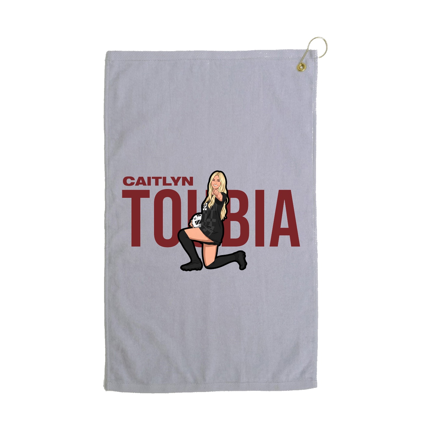 Golf Towel — Player Name in Grey
