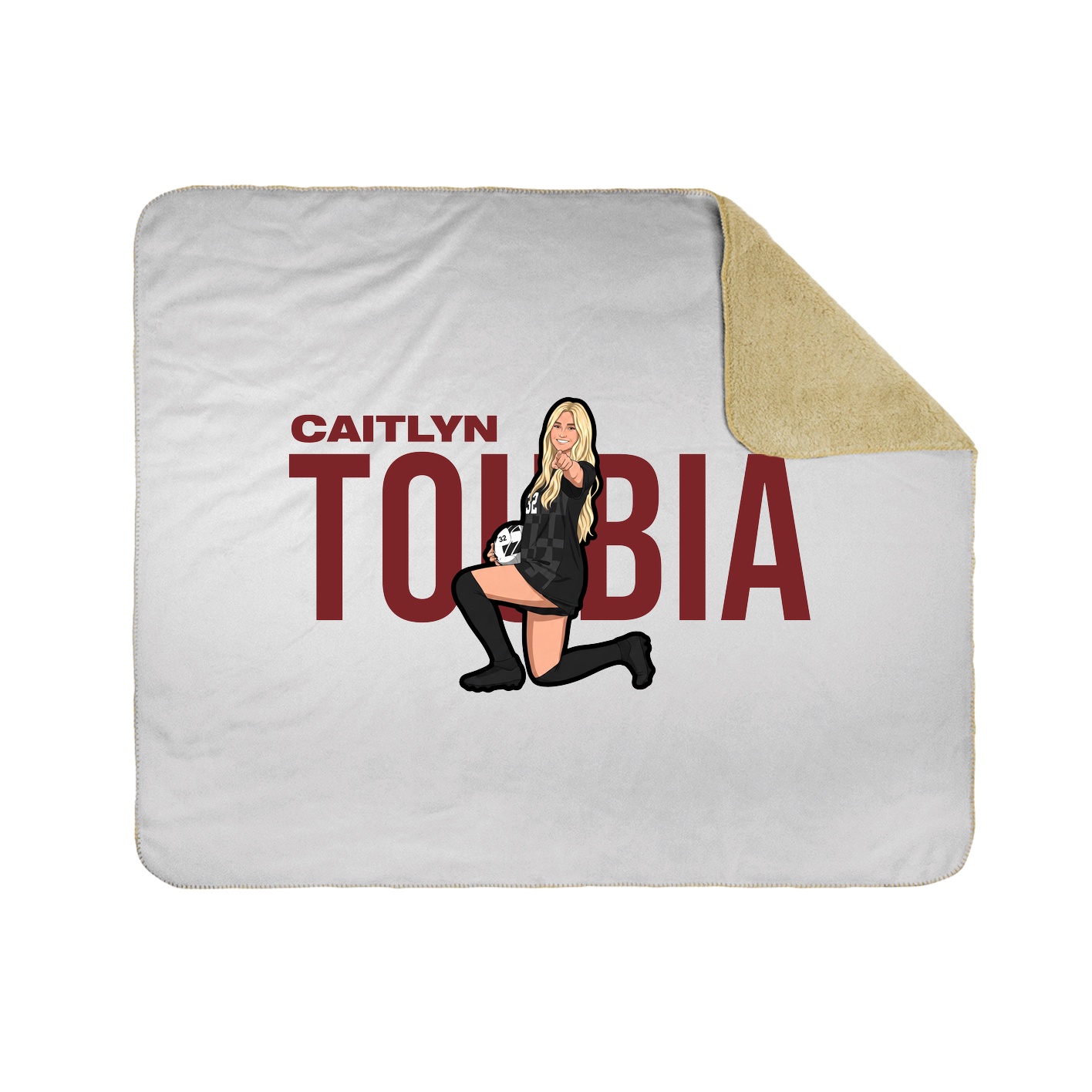 Throw Blanket — Player Name in White