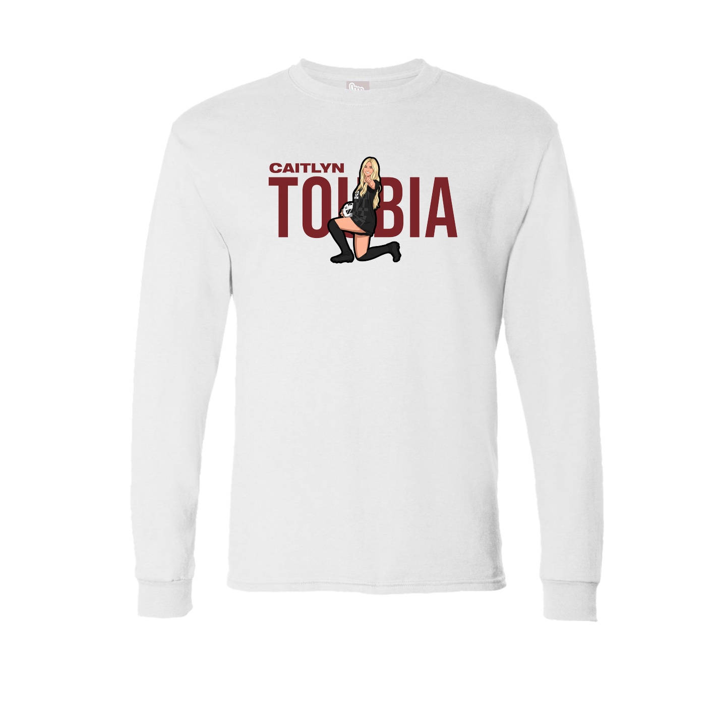Long Sleeve Tee — Player Name in White