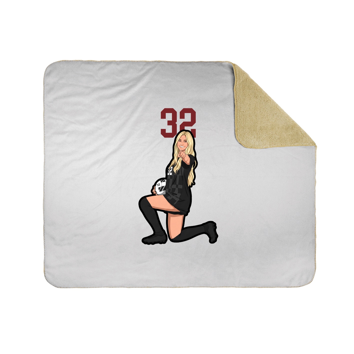 Throw Blanket — Number Top in White