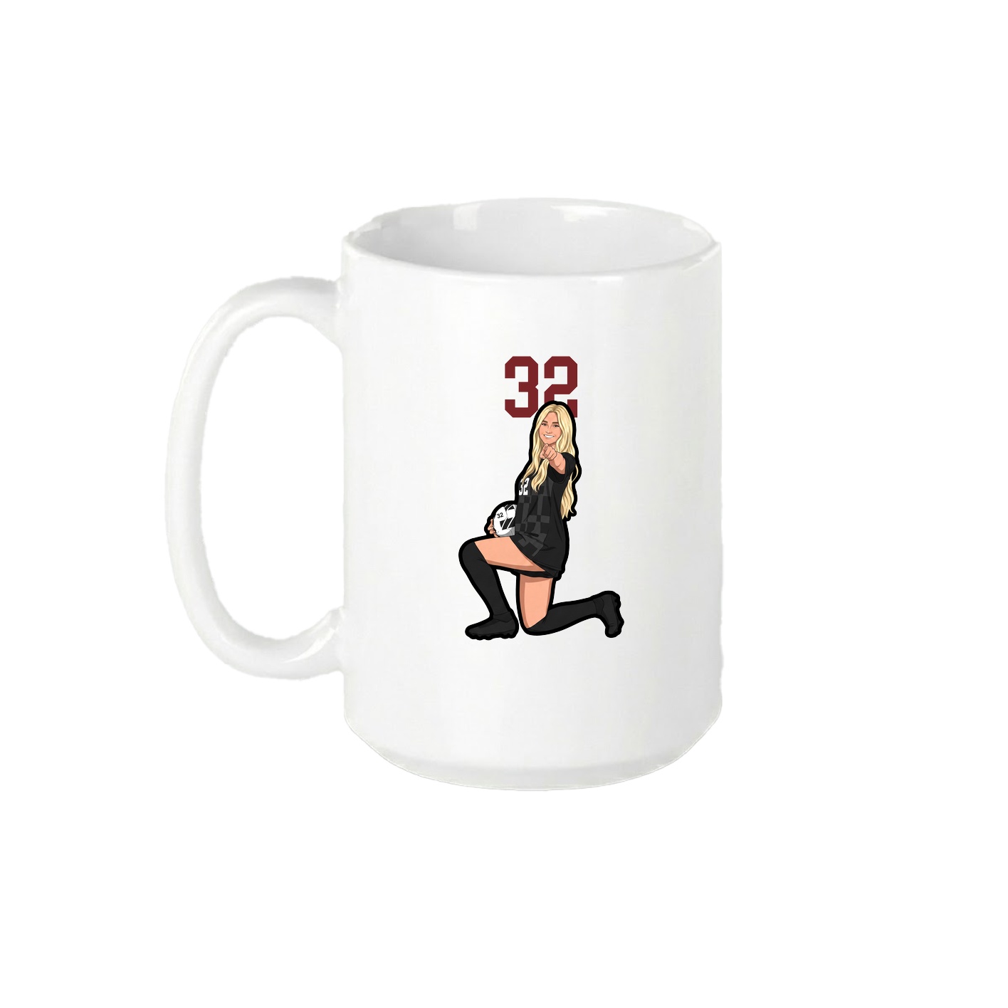 15oz Coffee Mug — Number Top in White